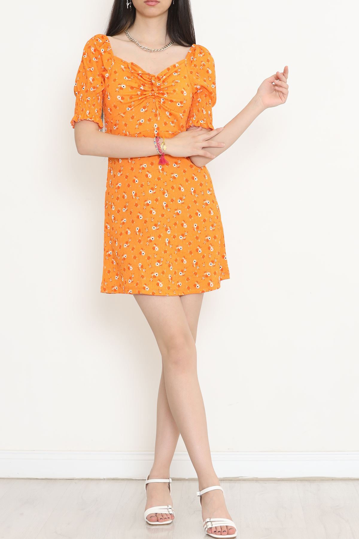 Burlap Patterned Dress Orange - 720.1247.