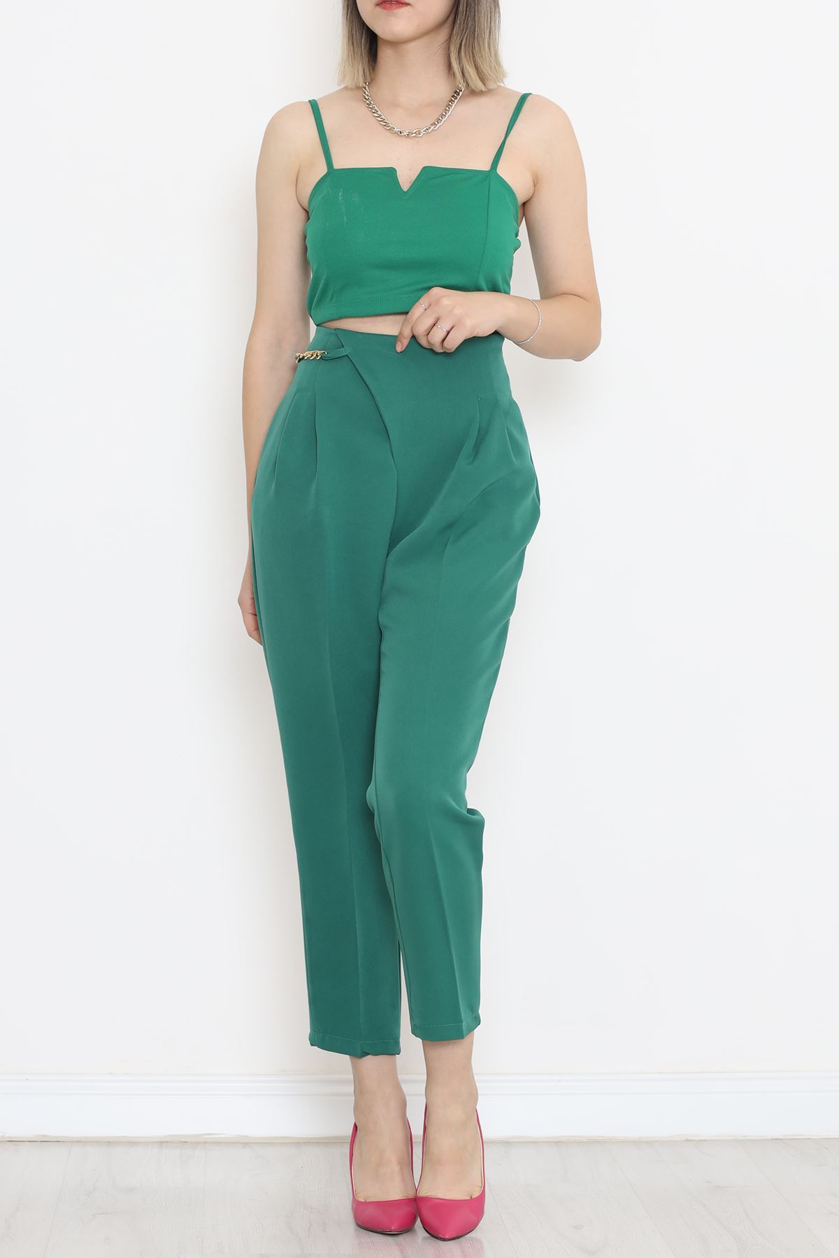 Chain Detail Pants Green - 20713.683.