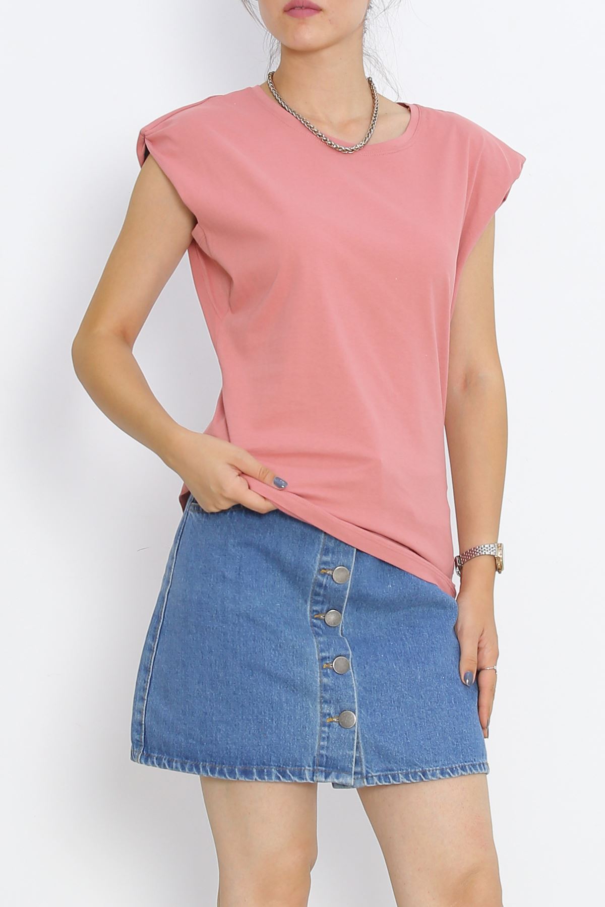 Sleeveless T-shirt Rose with Wadding - 15874.1567.