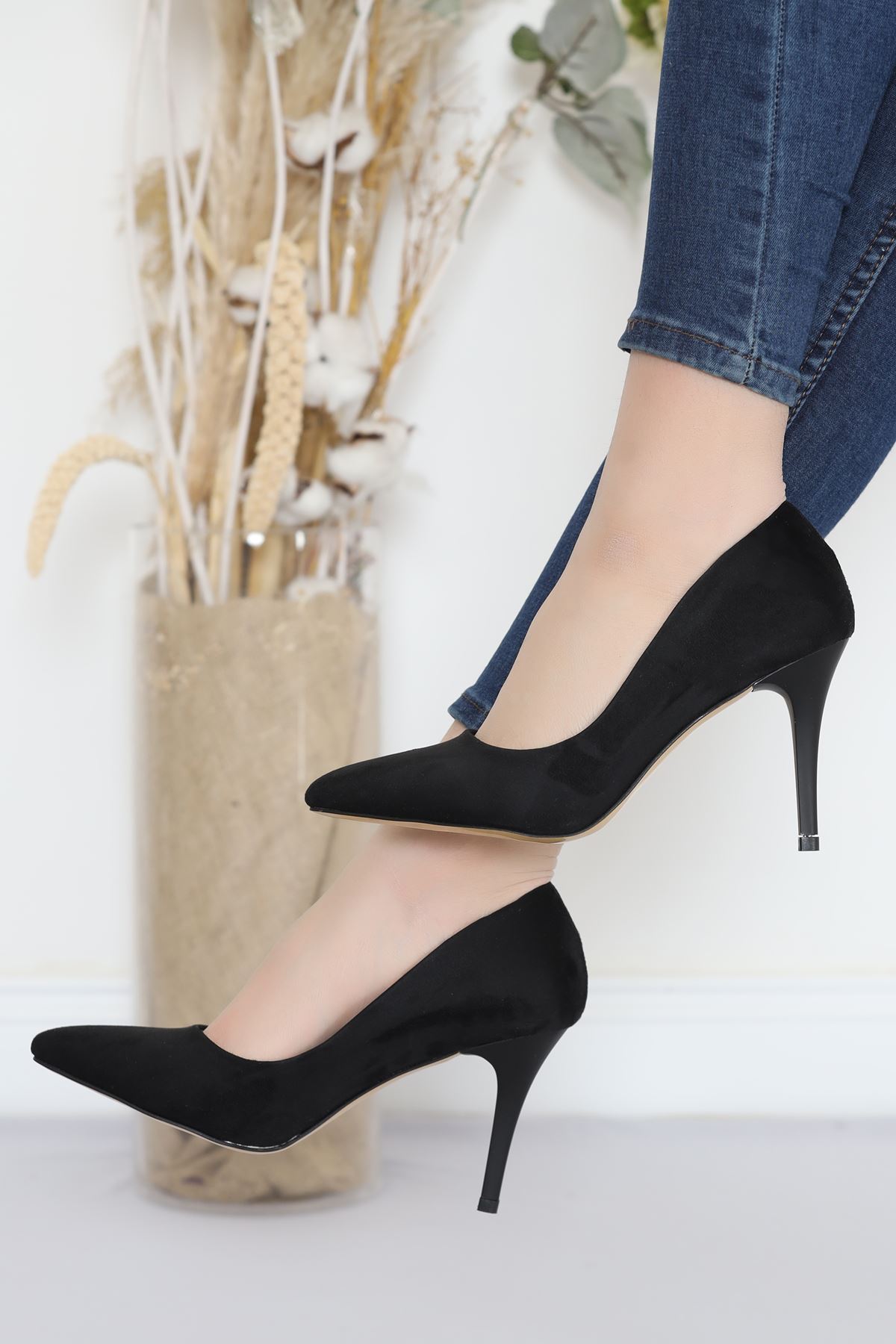 8 Cm Heeled Shoes Suede Black - 17347.264.