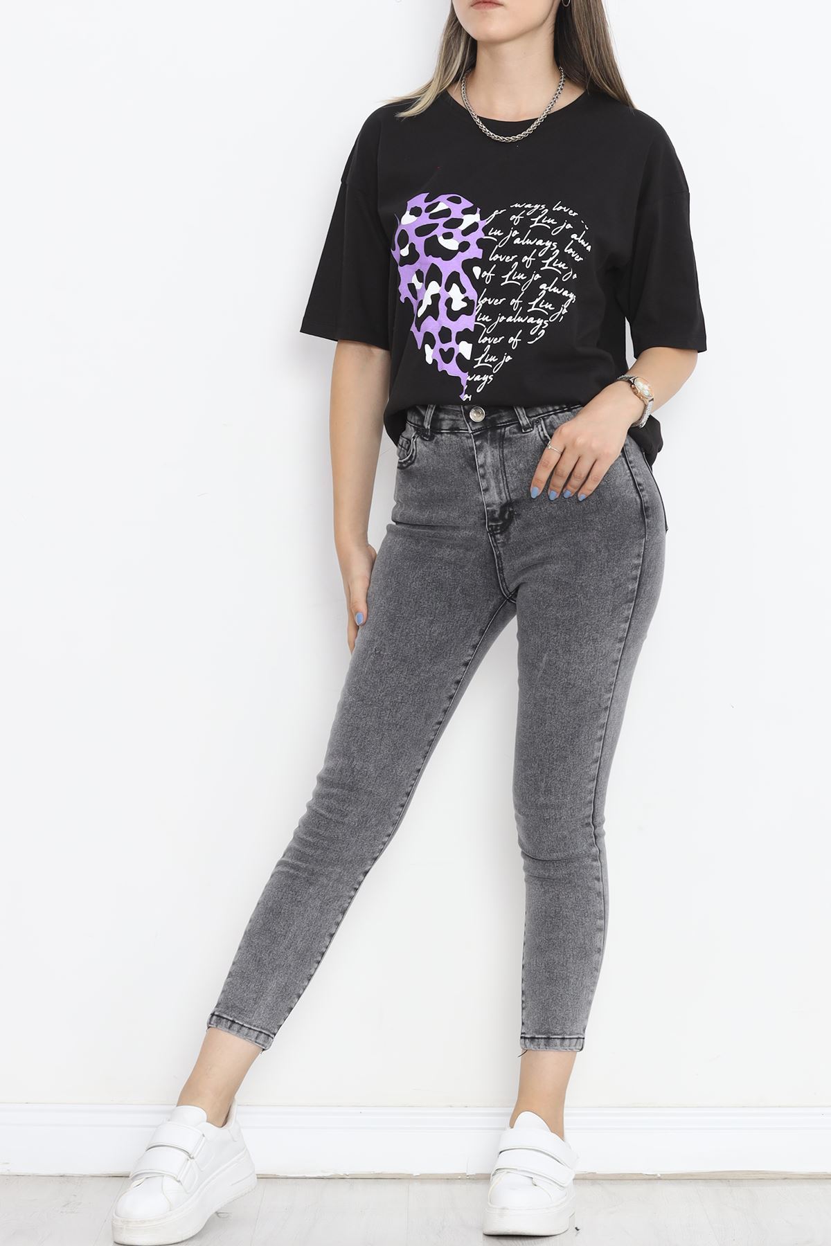 Printed Crew Neck T-shirt Black - 16518.1567.