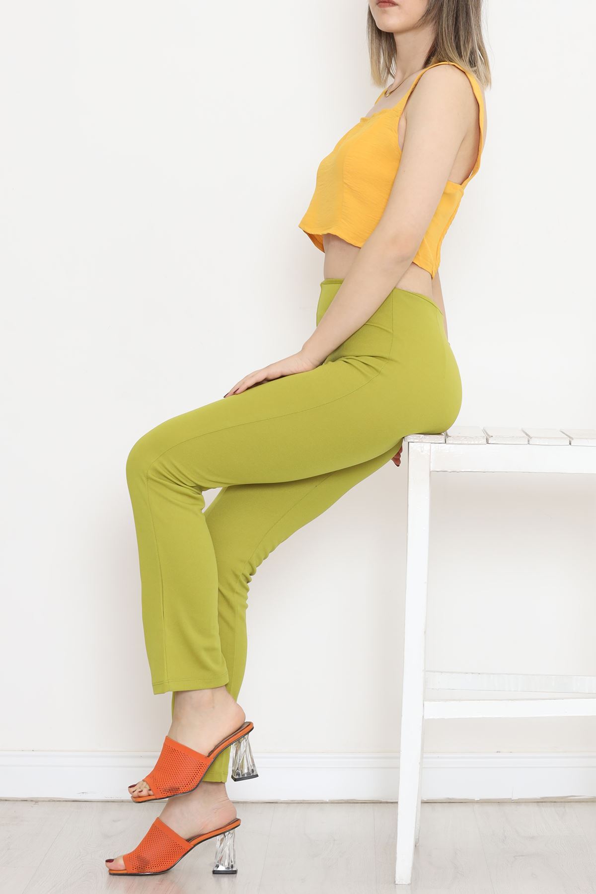 Side Zipper Pants Oil Green - 18412.631.