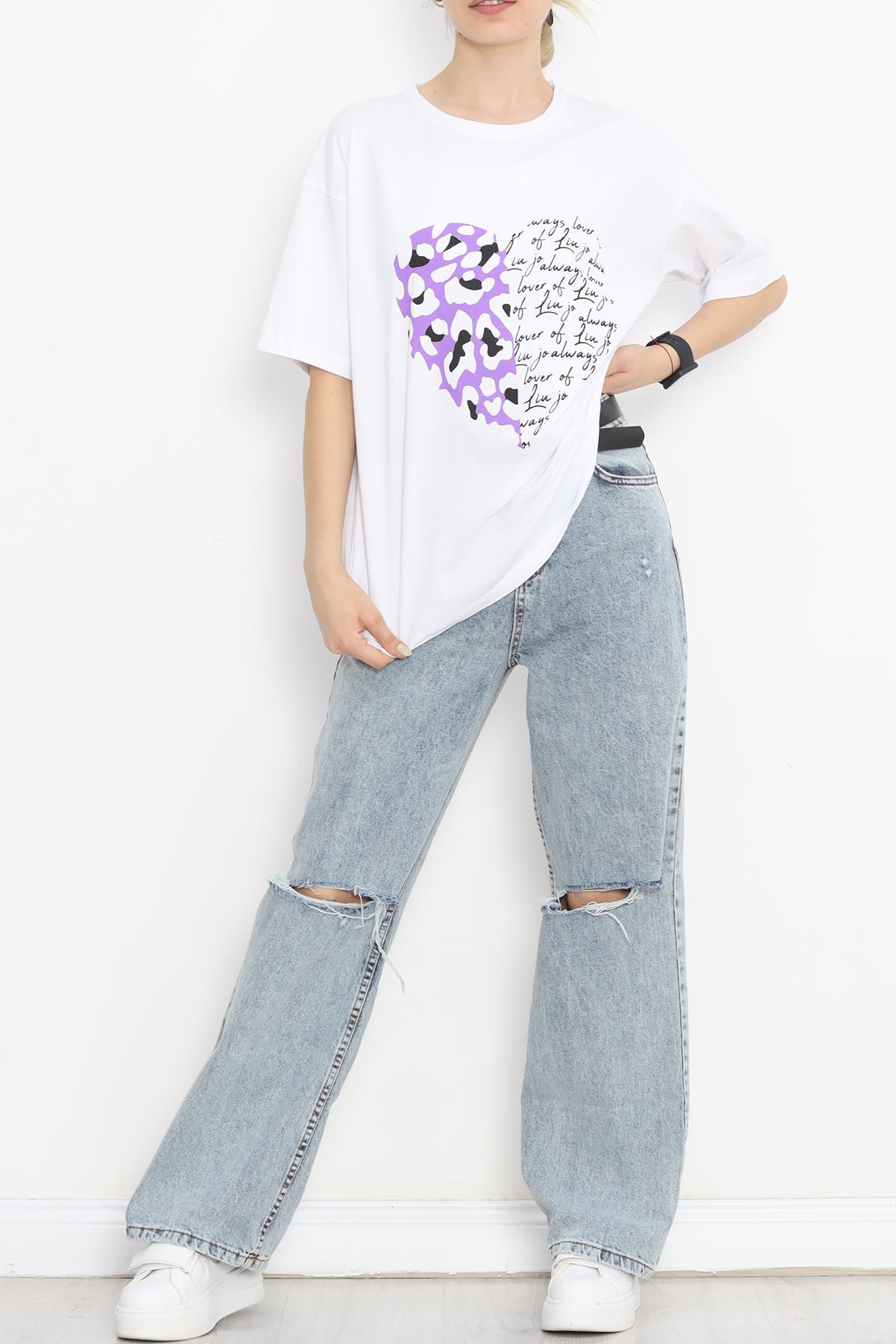 Printed Crew Neck T-shirt White - 16518.1567.