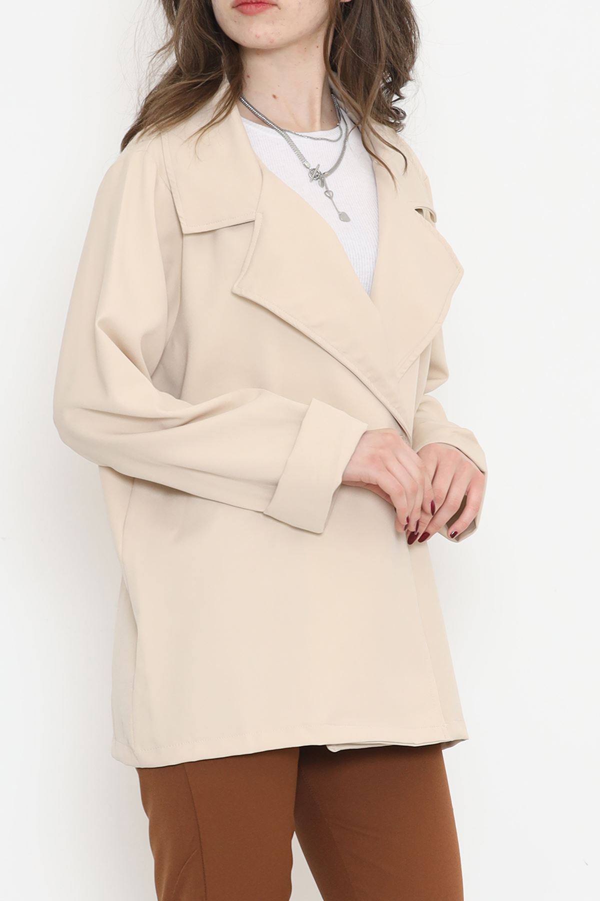 Oversize Button Jacket Beige - 951.1247.