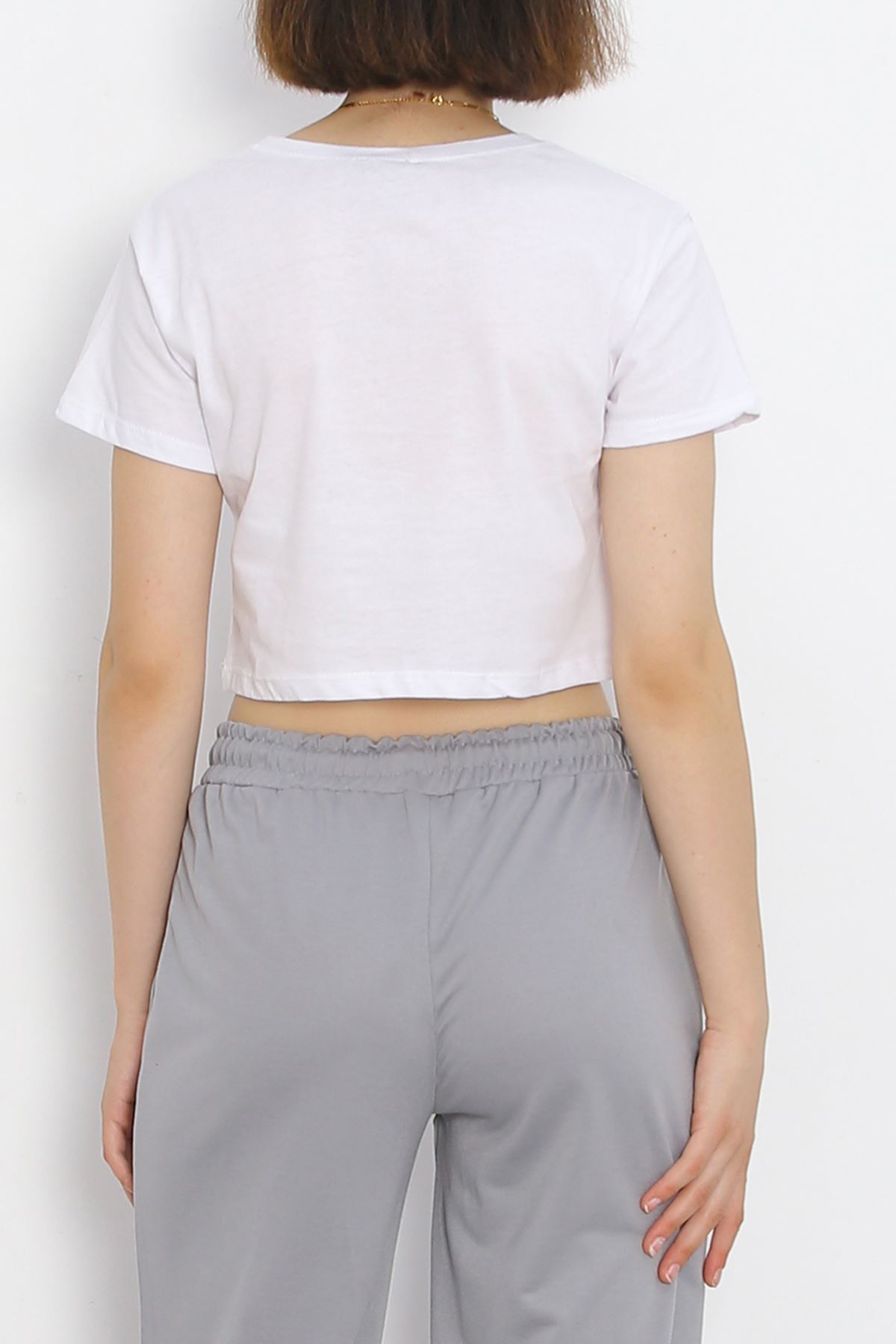 Crew Neck Crop T-shirt White - 18962.1247.