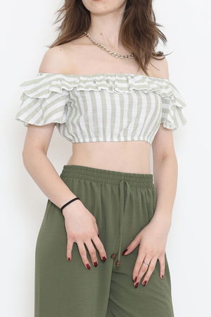 Striped Crop Blouse Hakibeyaz - 18426.631.