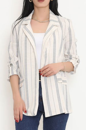 Linen Striped Jacket Ekrumavi - 1024.1247.