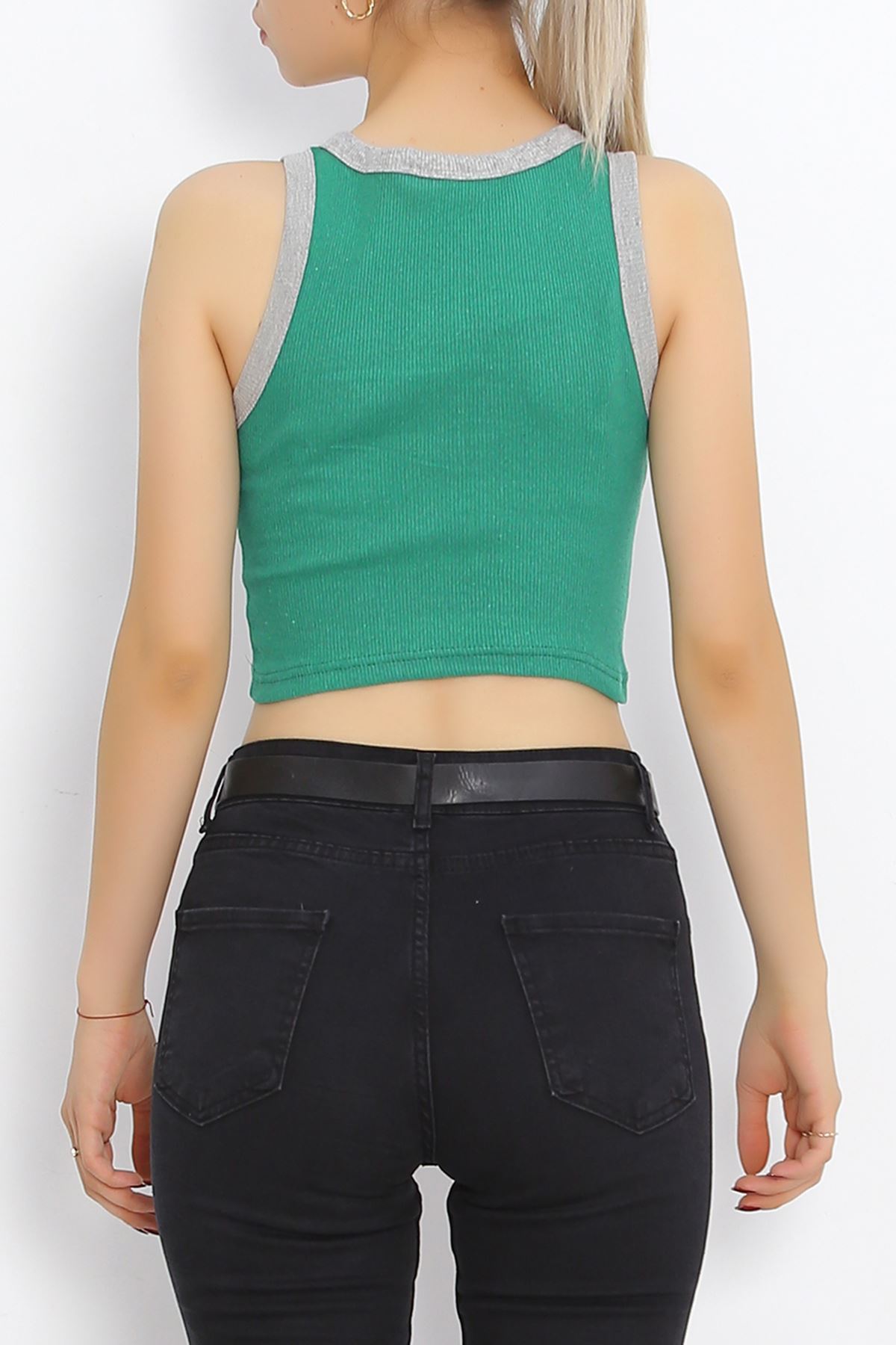 Crew Neck Tank Top in Green - 18600.1723.