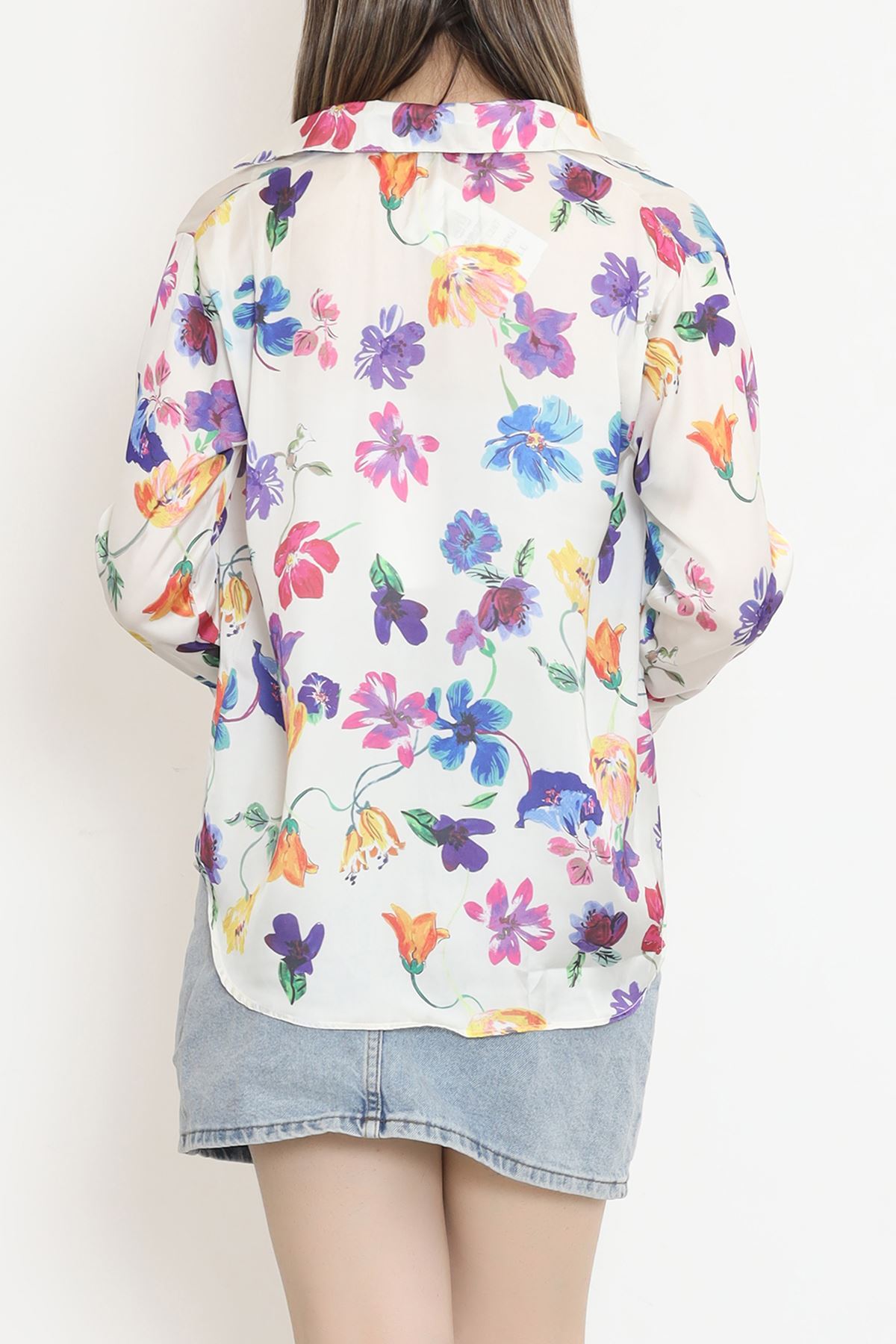 Patterned Satin Shirt Floral - 18582.1247.