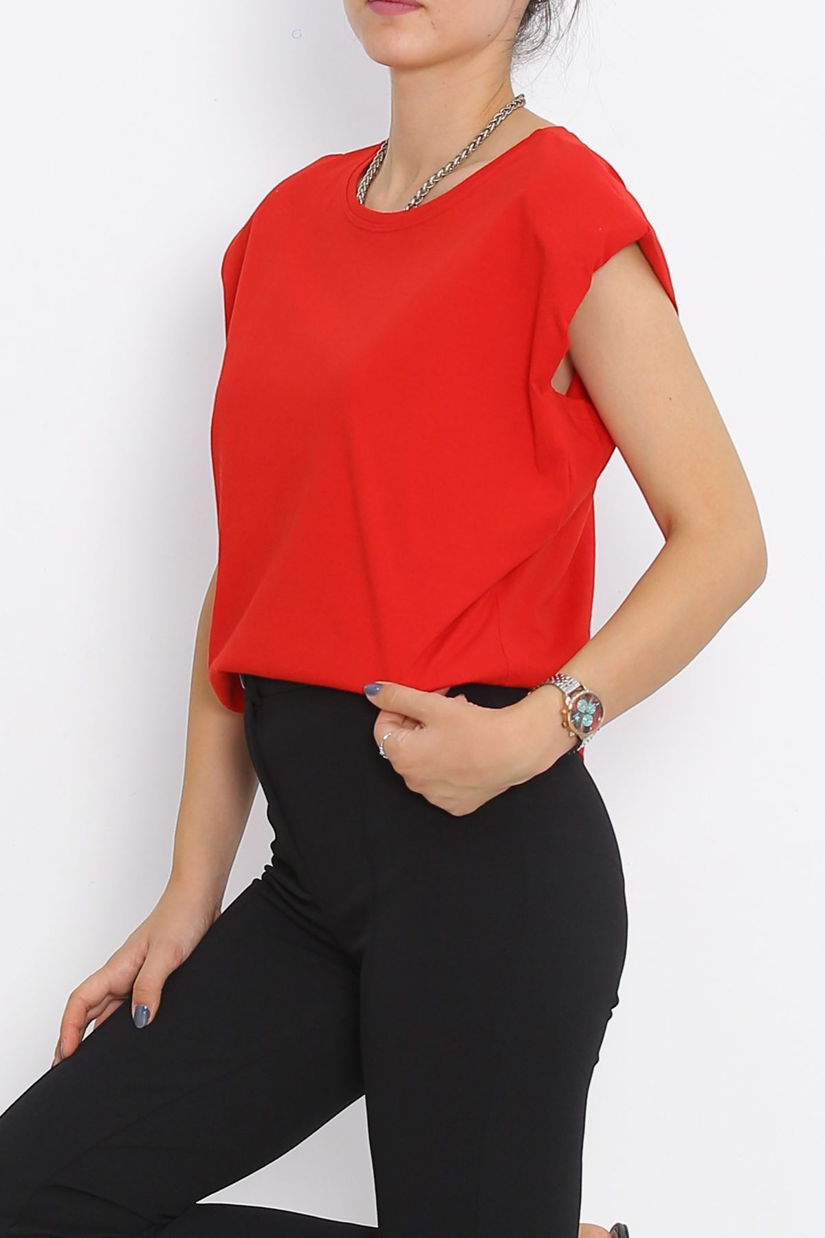 Sleeveless T-shirt with Wadding Red - 15874.1567.