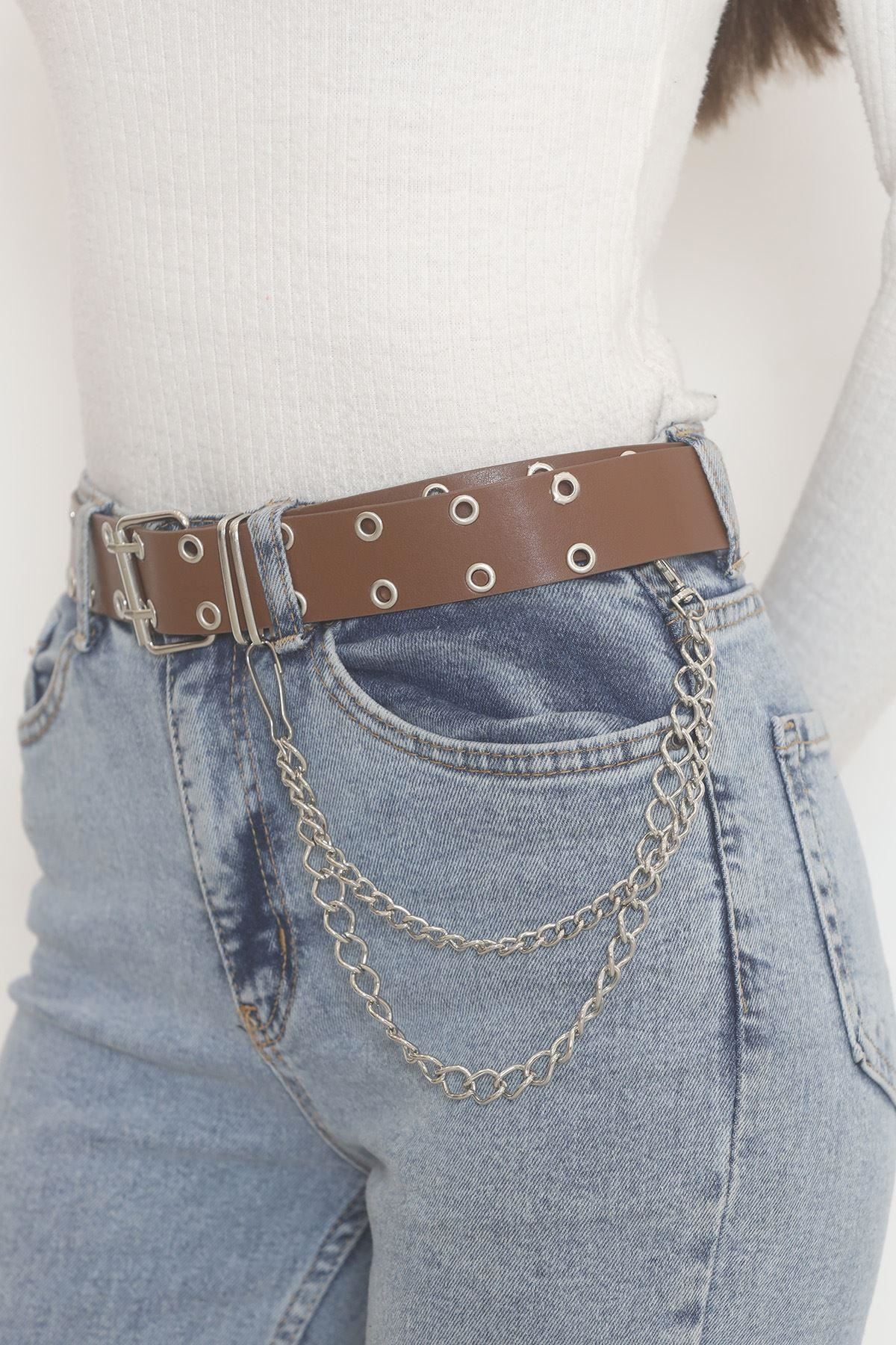 Belt with Chain Accessories Brown - 6787.1140.