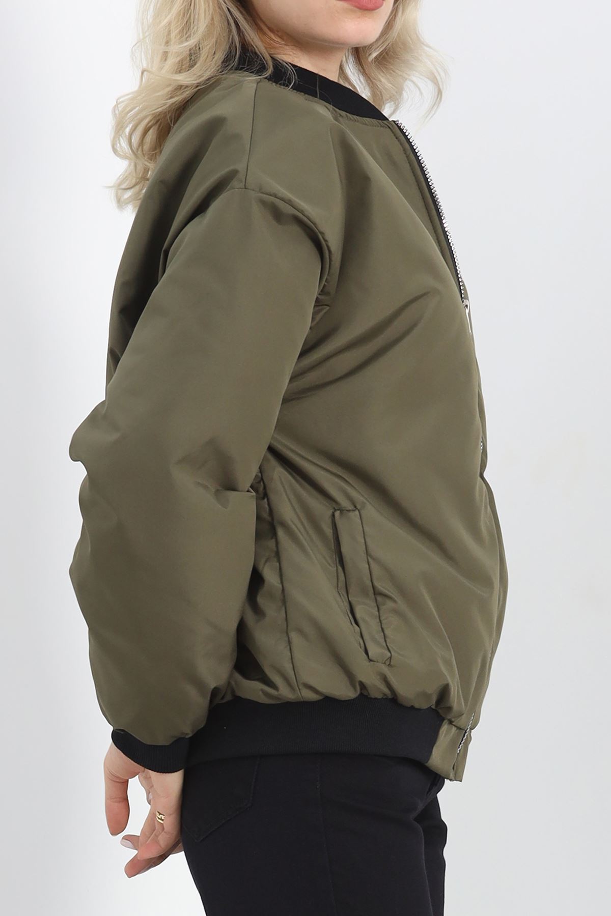 Unisex Bomber Ceket Haki - 20362.1761.