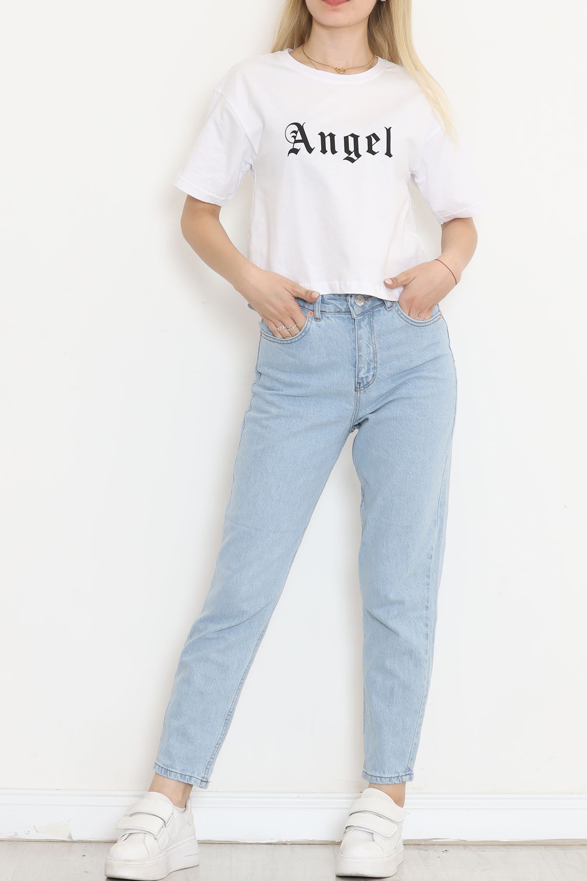 Printed Crop T-shirt White - 16474.1567.