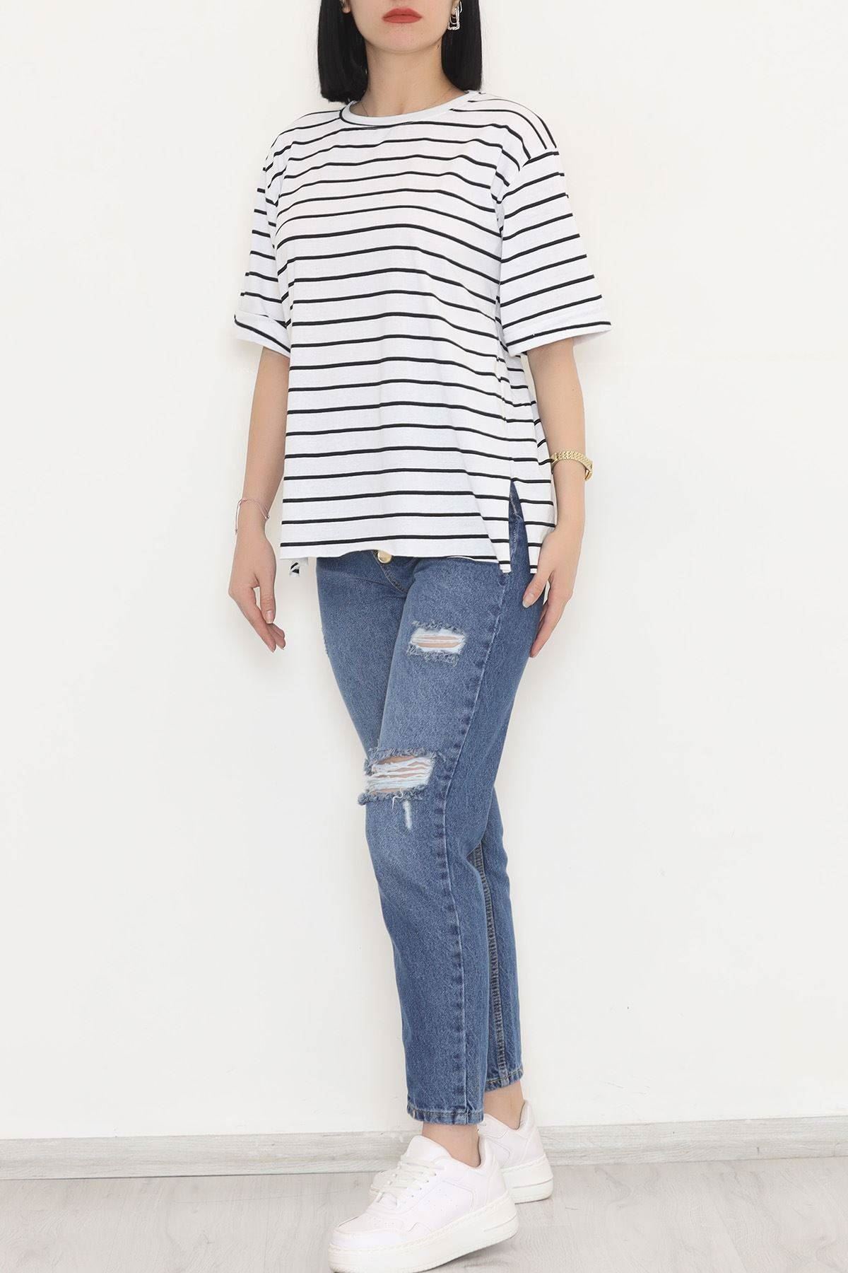 Striped T-shirt White and Black - 9173.1567.