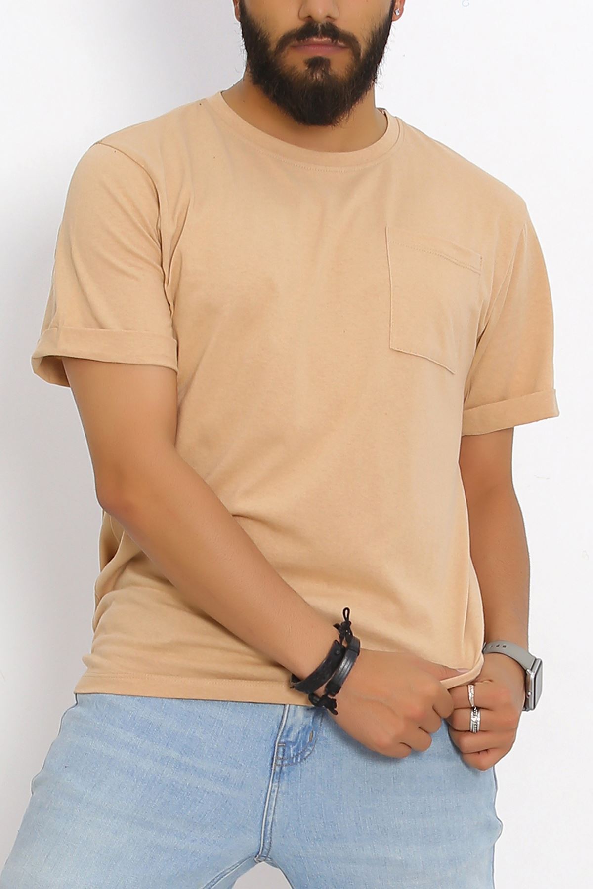 Men's T-shirt with Pockets Mink - 20029.1567.