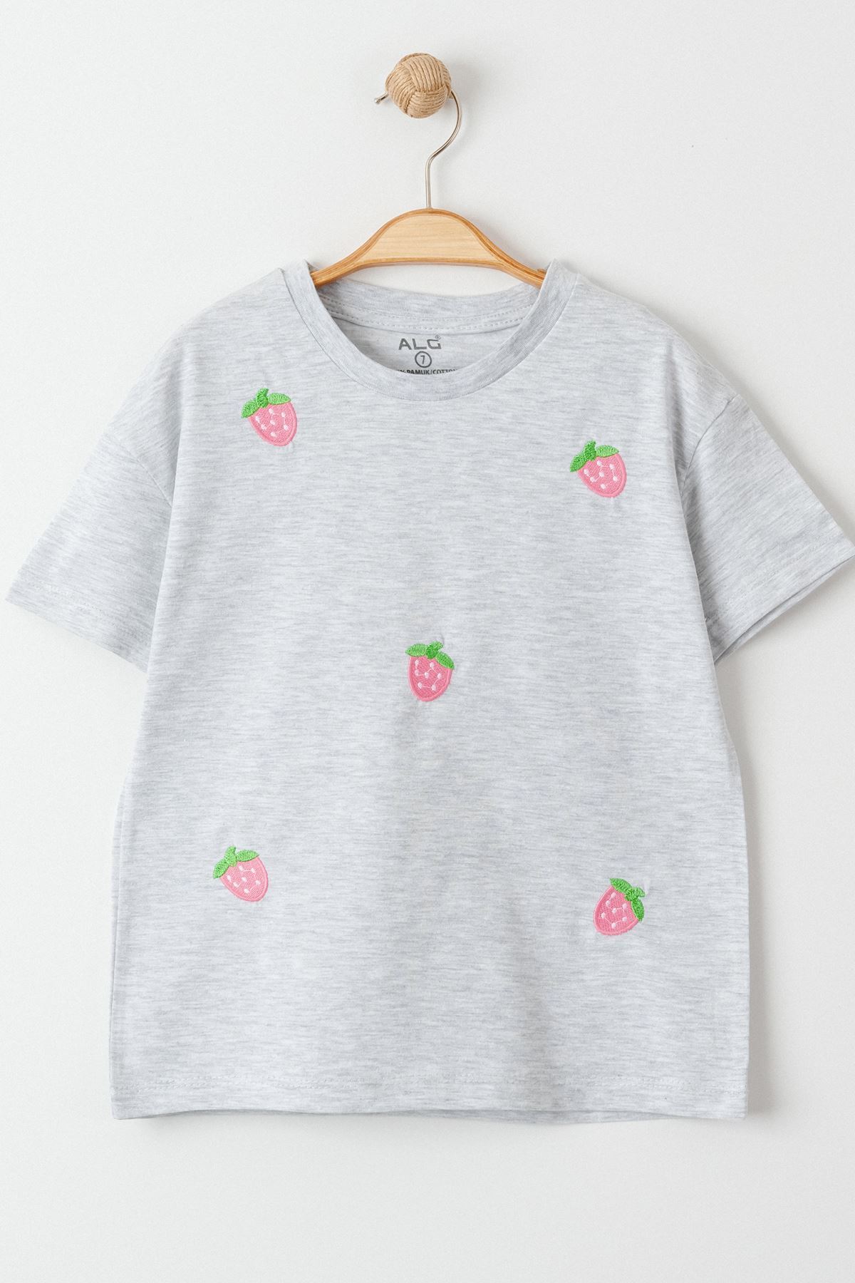 3-7 Years Embroidered Kids T-Shirt Gray - 624755.1576.