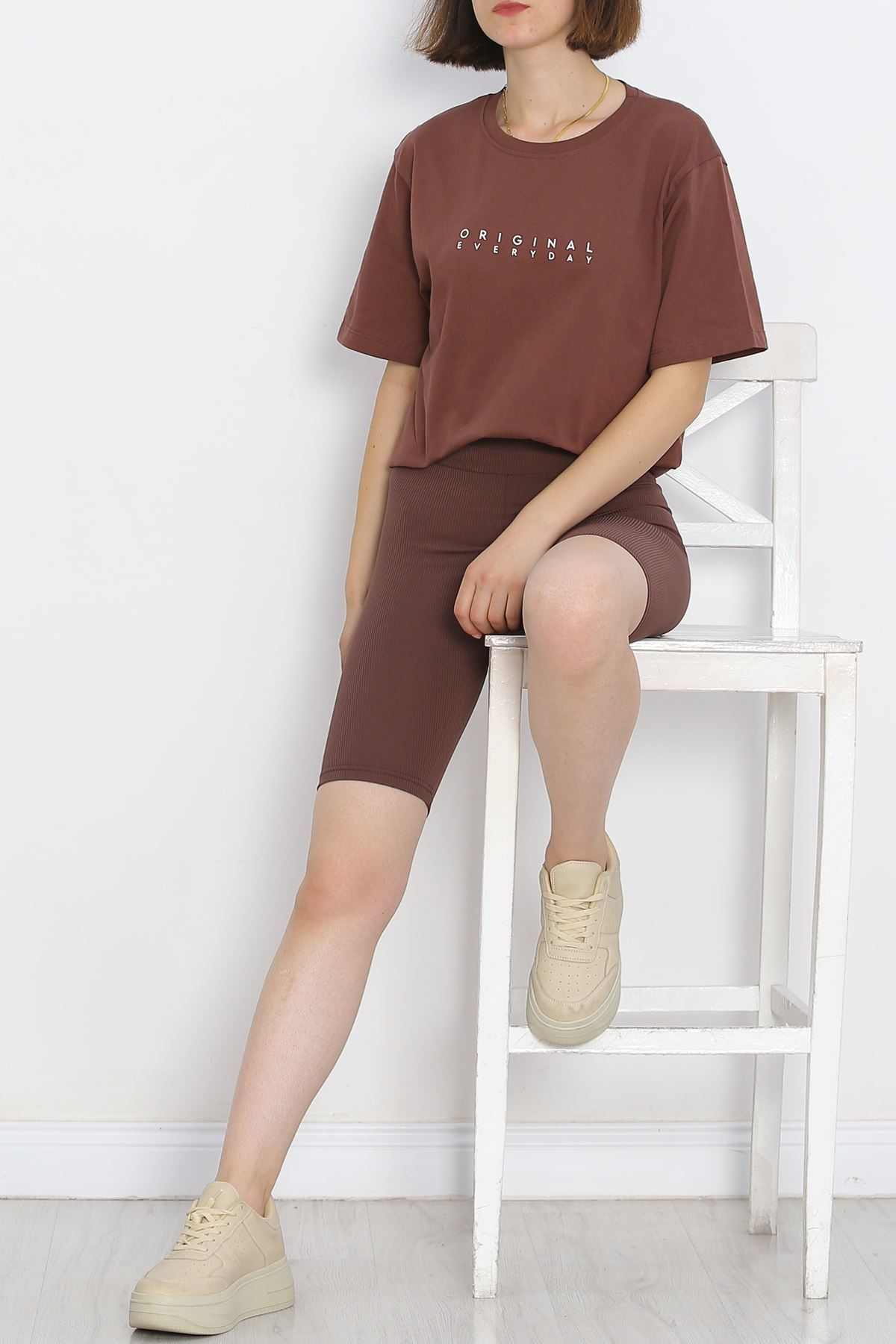 Printed Oversize Men's T-Shirt Coffee - 20020.1567.