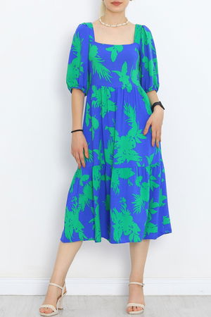 Square Neck Dress Saksy Green - 958.1247.