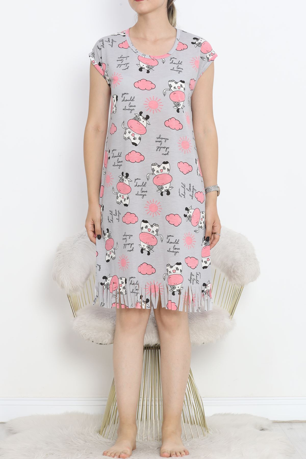 Printed Rotation Tassel Dress Gripembe - 263.1287.