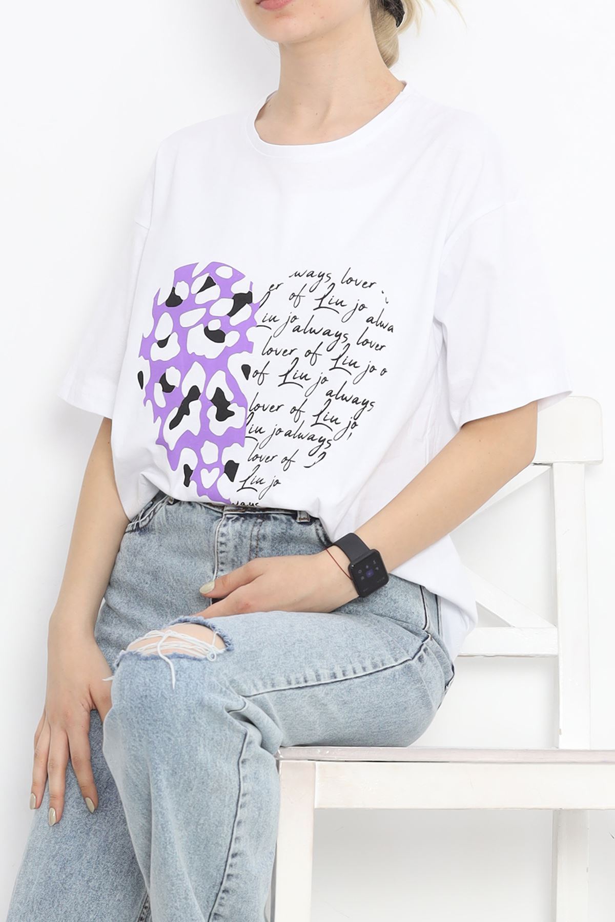 Printed Crew Neck T-shirt White - 16518.1567.