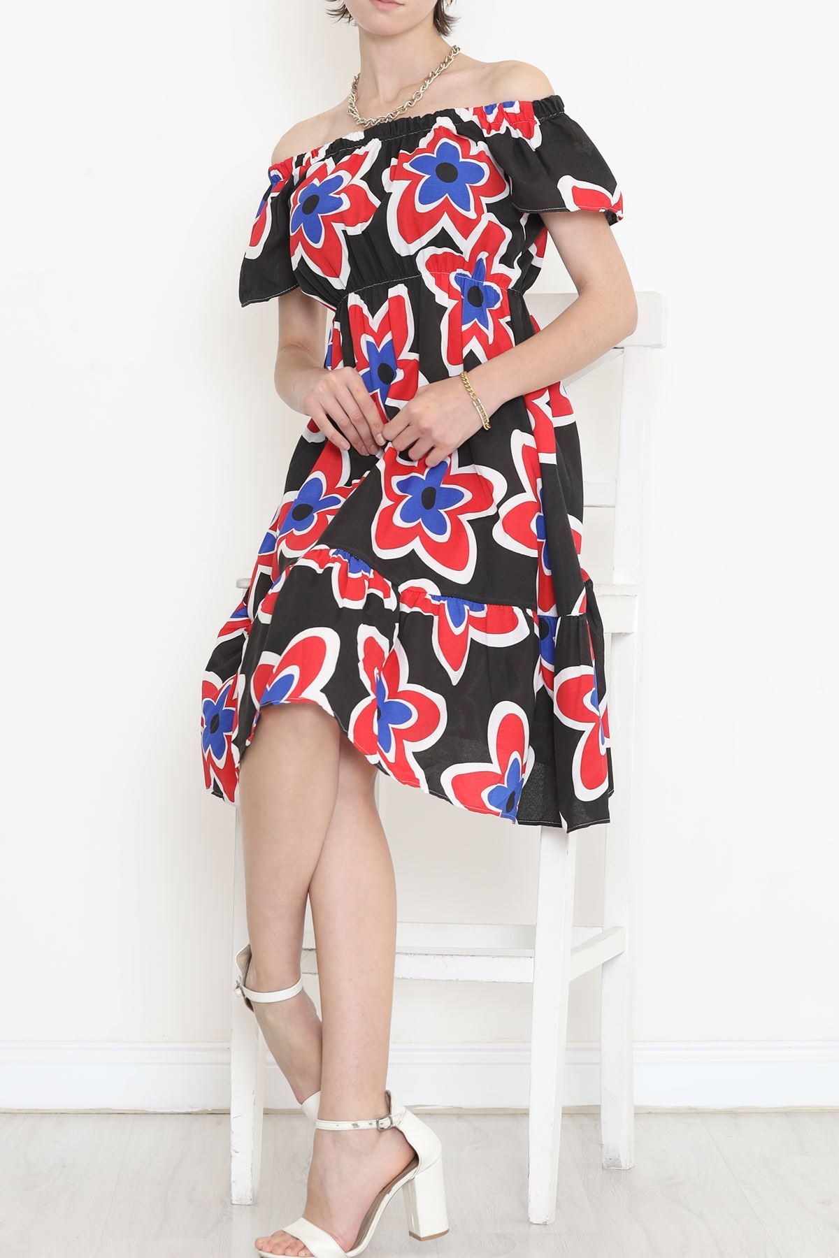 Madonna Collar Dress BlackRed - 10837.701.