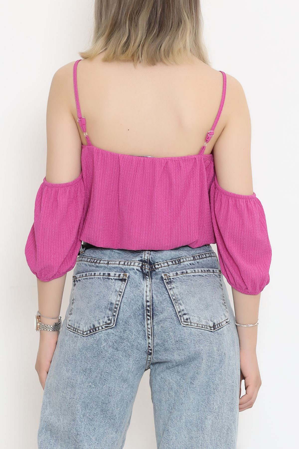 Fuchsia Blouse with Straps - 12593.631.