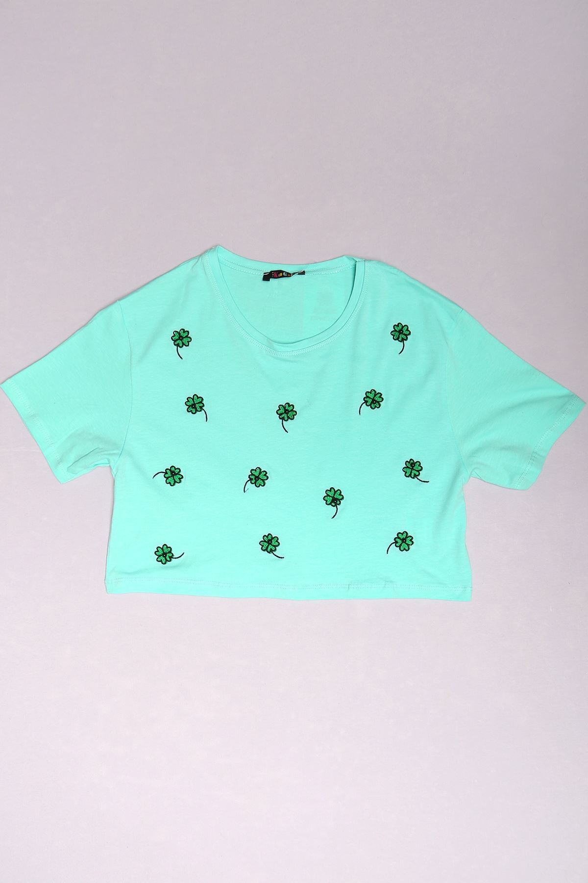 10-16 Years Embroidered Kids T-Shirt Mint - 17790.1567.