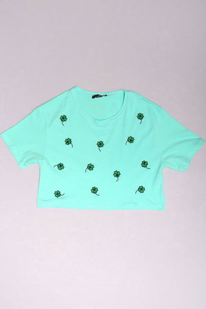 10-16 Years Embroidered Kids T-Shirt Mint - 17790.1567.