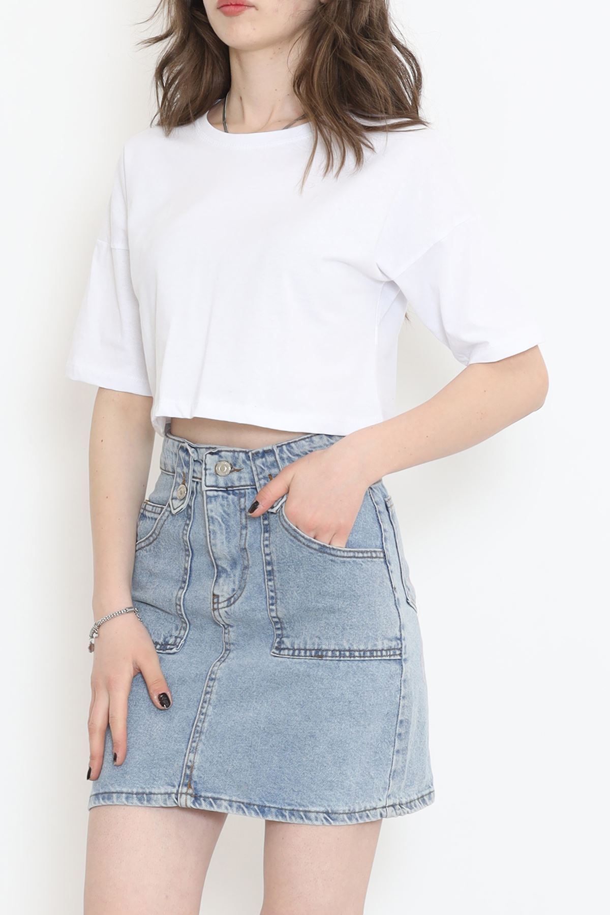 Single Jersey Crop T-shirt White - 1111.1567.