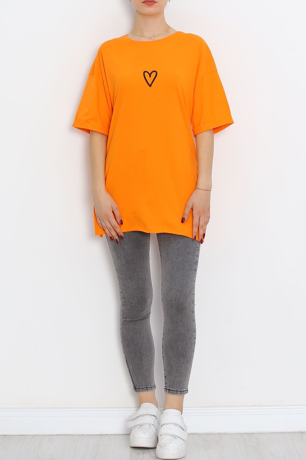 Double Sleeve Printed T-Shirt Orange - 16556.1567.