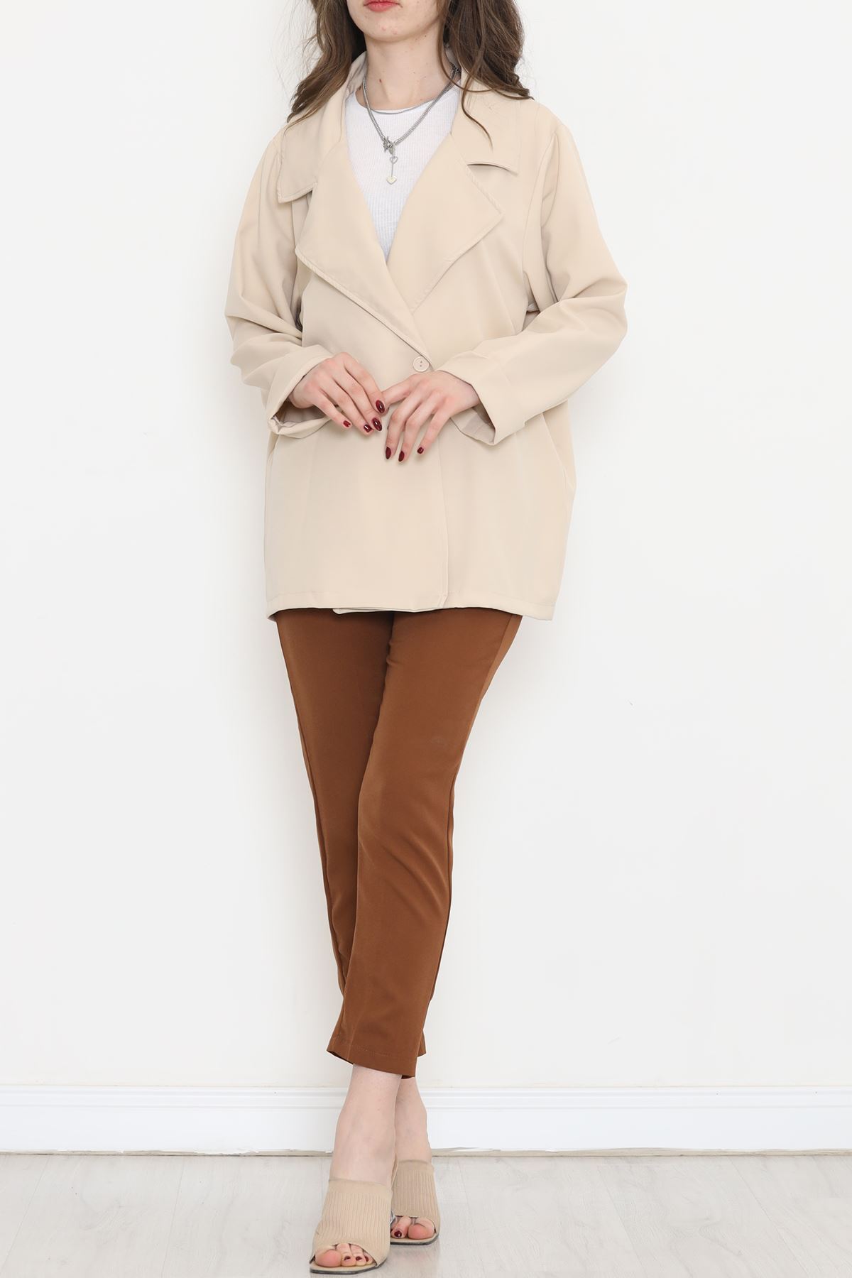 Oversize Button Jacket Beige - 951.1247.