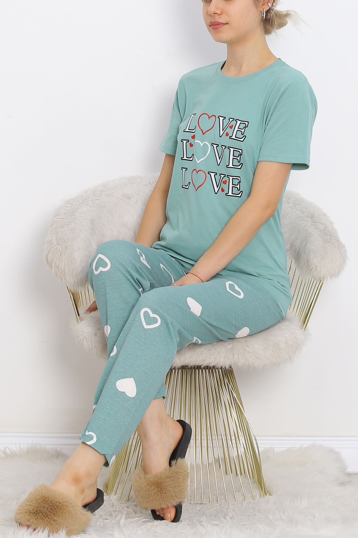 Patterned Pajama Set Mint - 18735.1567.