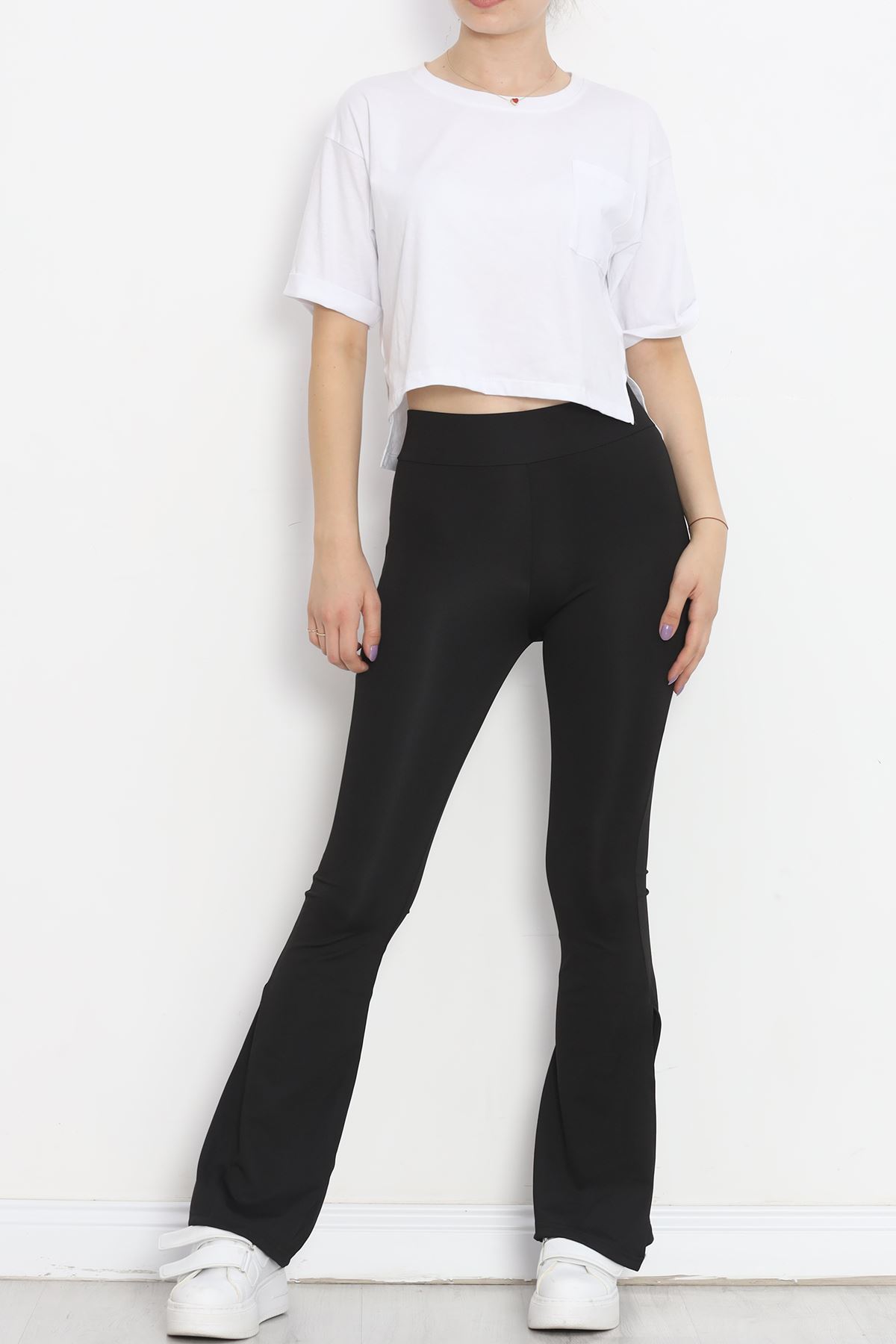 Flared Leggings with Slits Diving Leggings Black - 16809.1098.