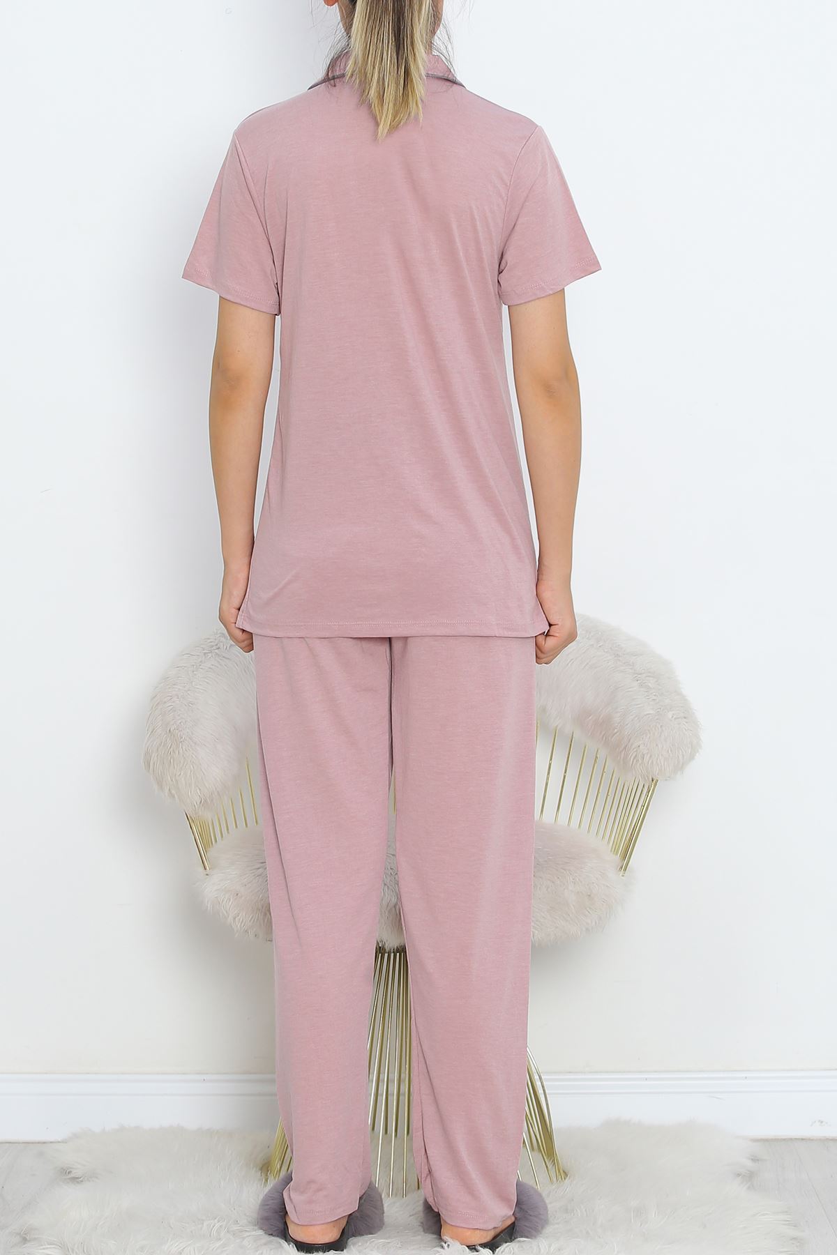 Short Sleeve Polyviscose Suit Rose - 707.1287.