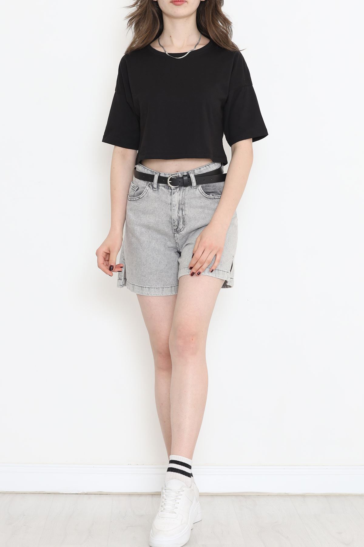 Single Jersey Crop T-shirt Black - 1111.1567.