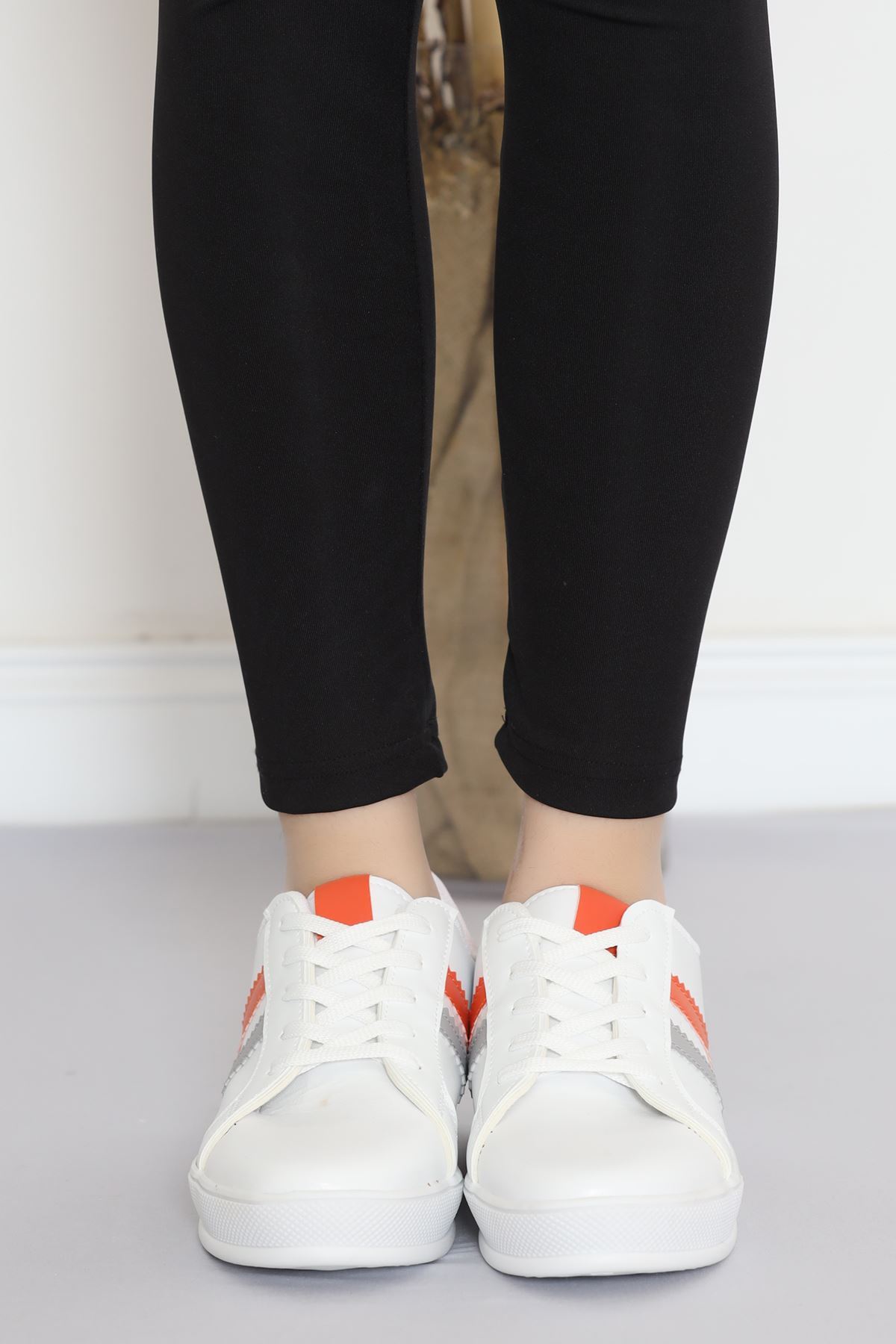 Striped Casual Shoes Whiteorange - 17114.264.