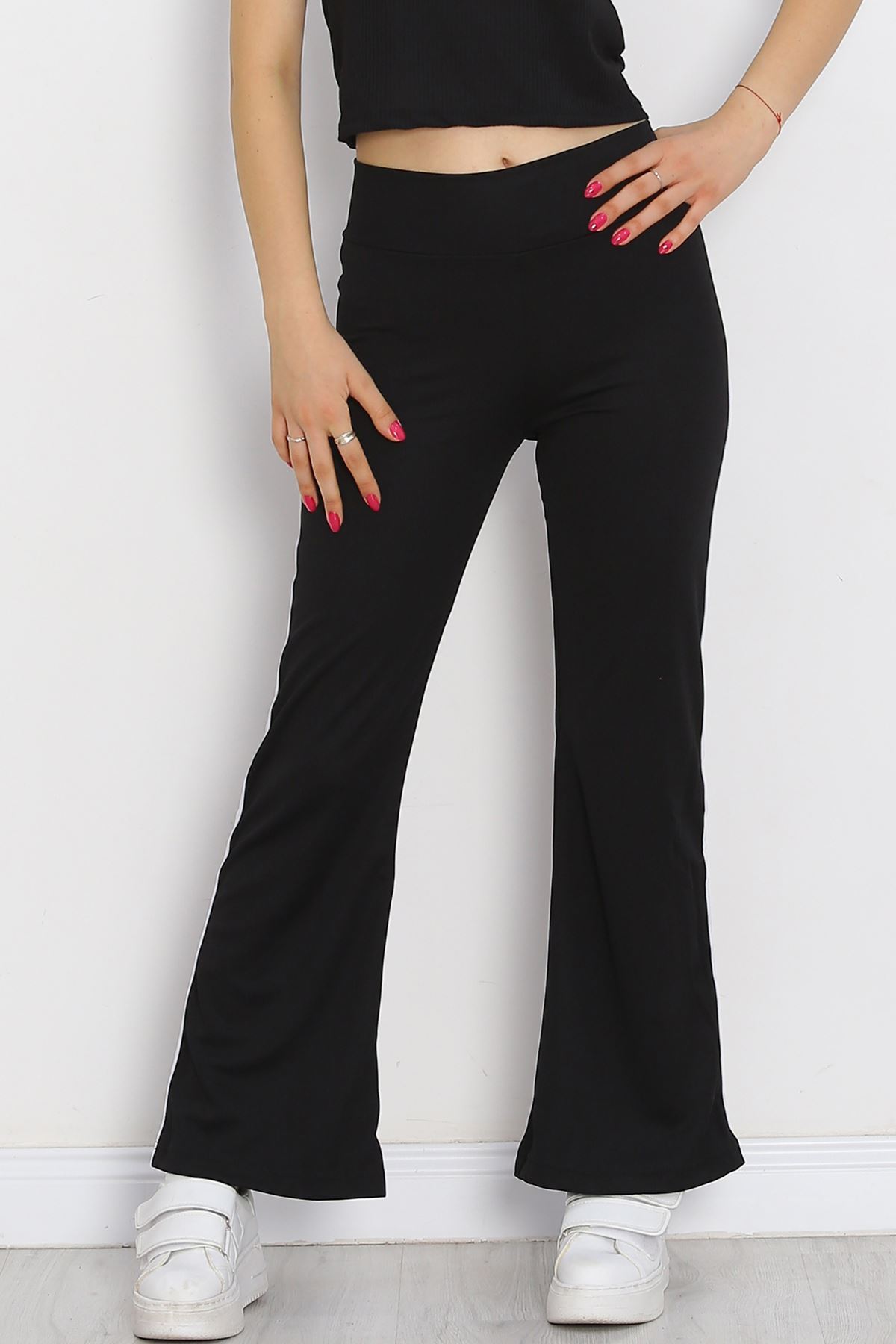 Striped High Waist Pants Black and White - 20008.1567.