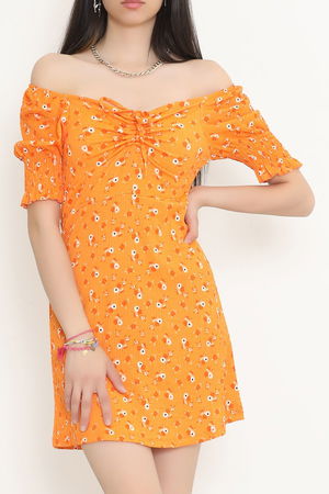 Burlap Patterned Dress Orange - 720.1247.