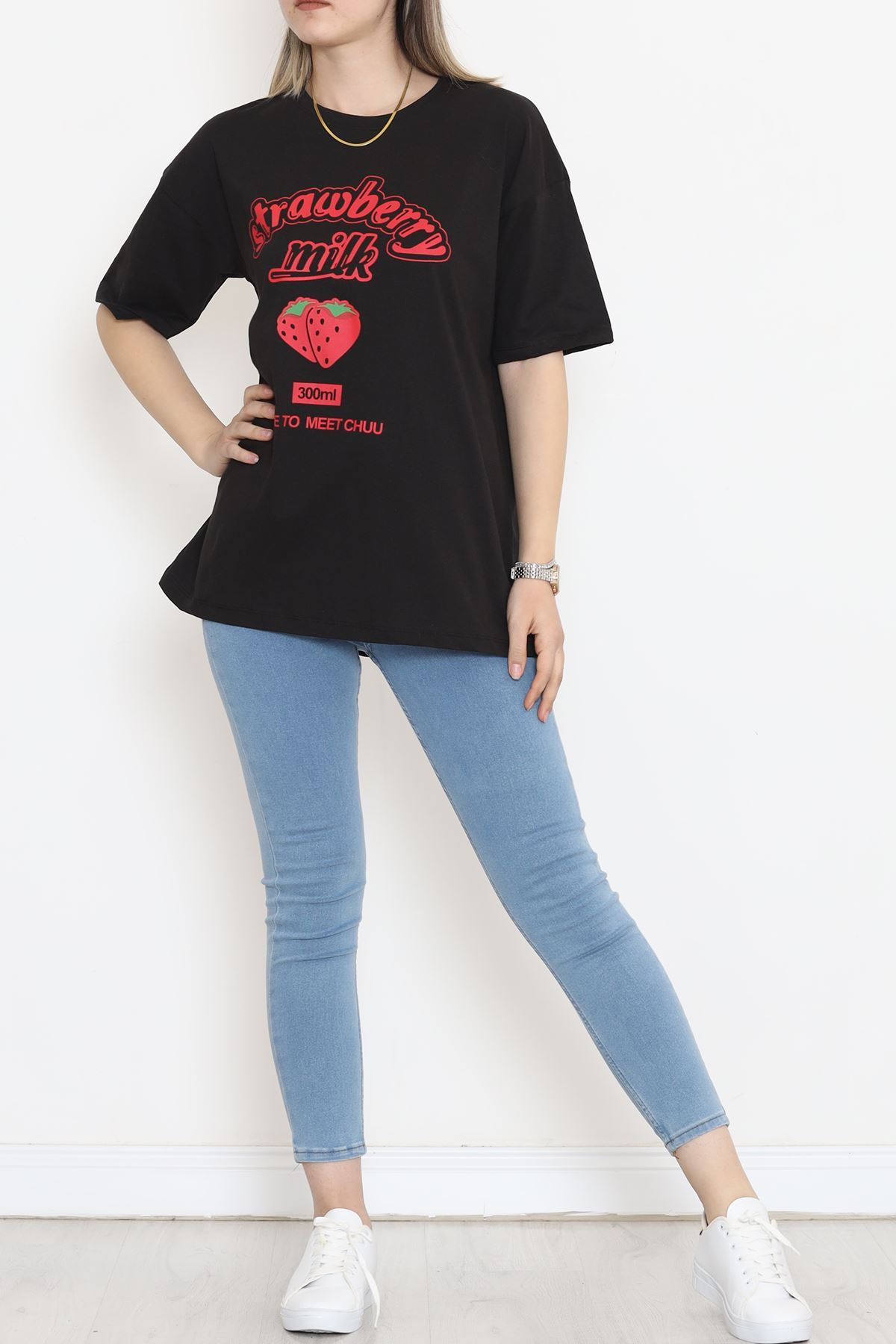 Printed Crew Neck T-shirt Black - 16501.1567.