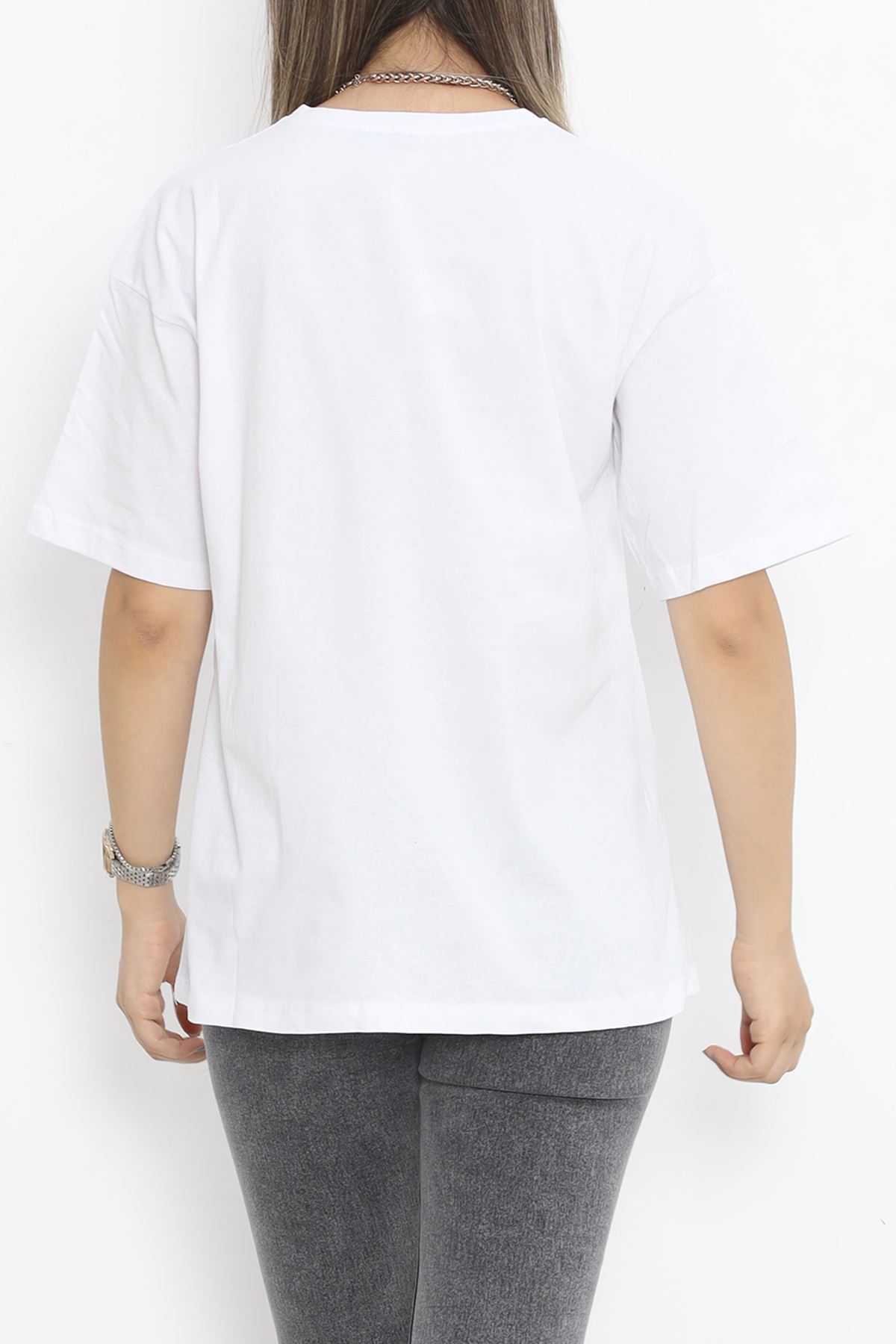 Printed Crew Neck T-shirt White - 16509.1567.