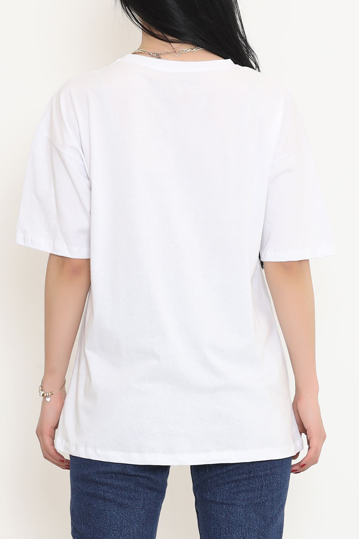 Printed Oversize T-shirt White - 16504.1567.