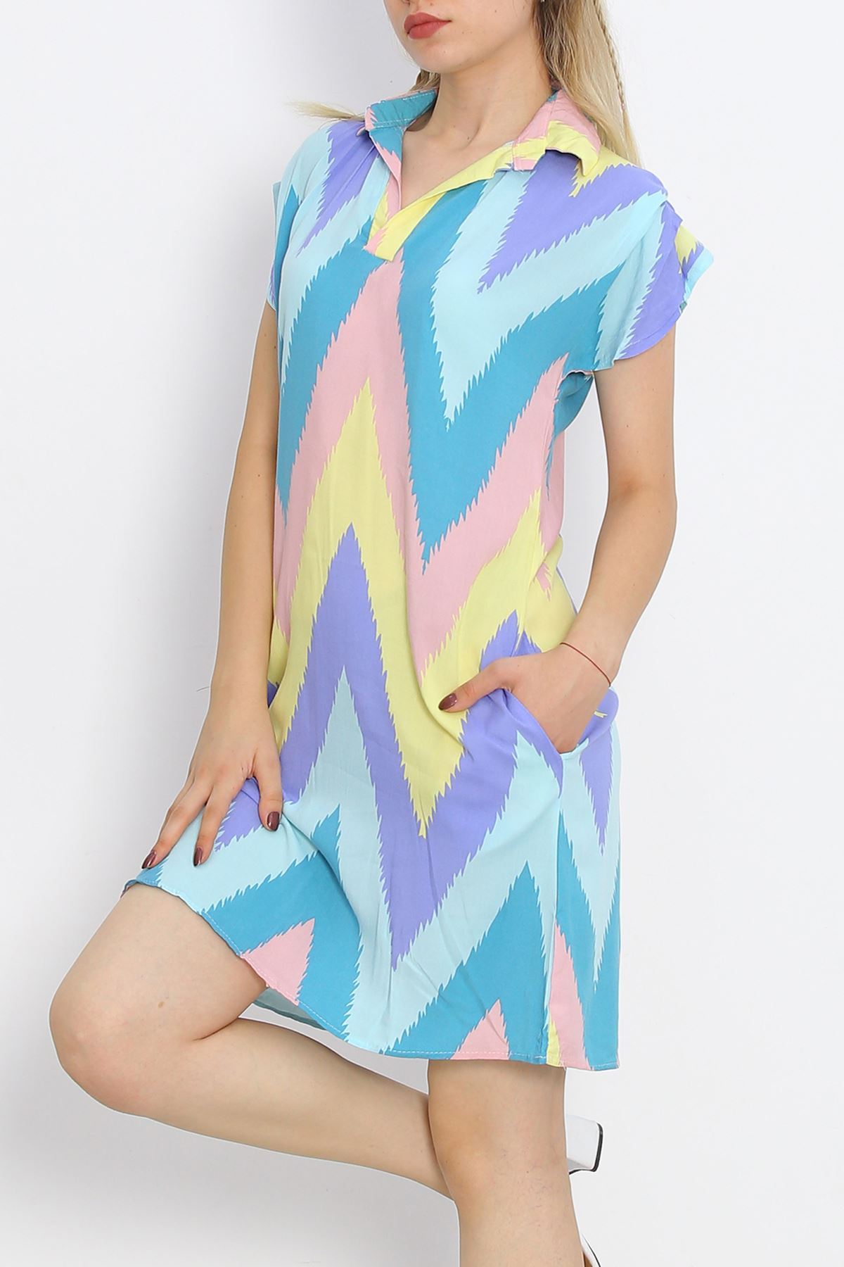 Polo Collar Dress Rainbow - 18906.1247.