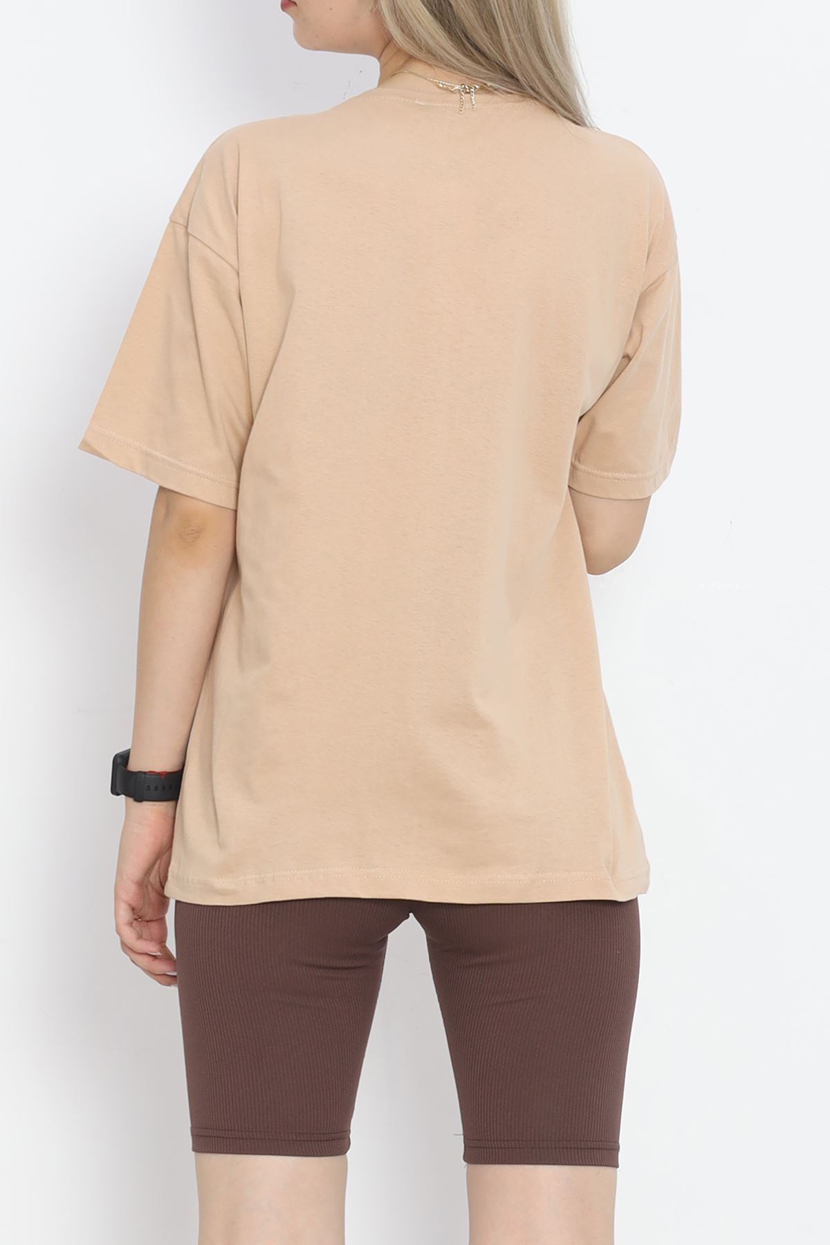 Printed Crew Neck T-shirt Mink - 16522.1567.