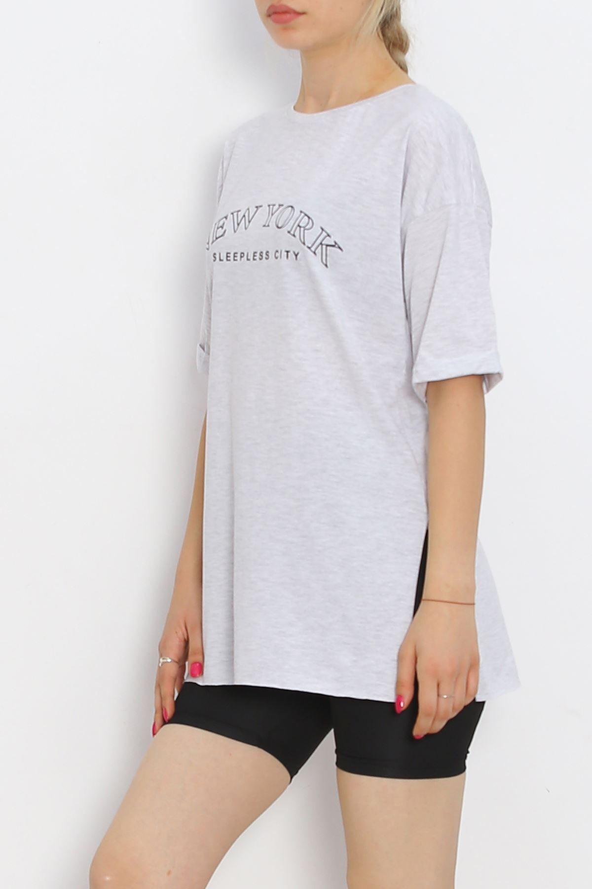 Printed Double Sleeve T-Shirt Gray - 16560.1567.