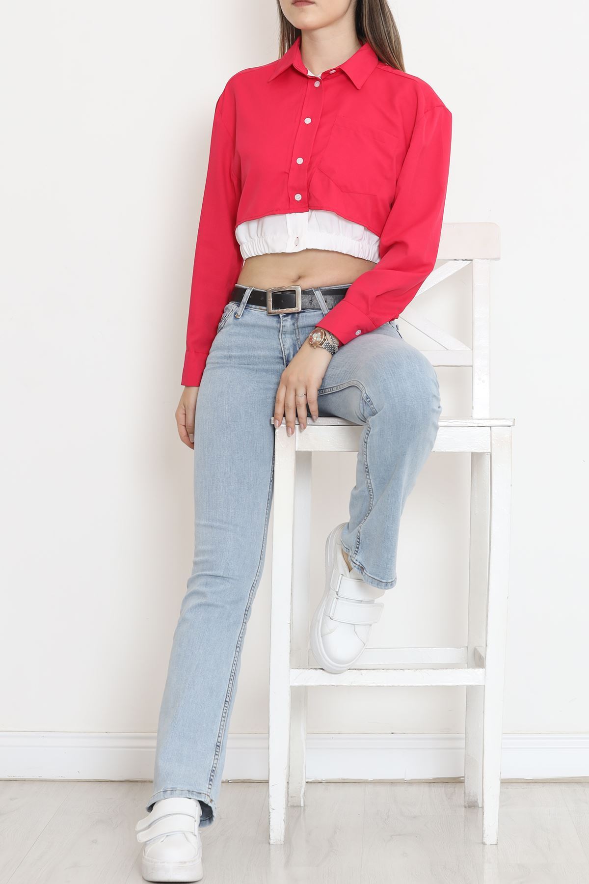 Crop Pocket Shirt Fuchsia - 18584.1247.