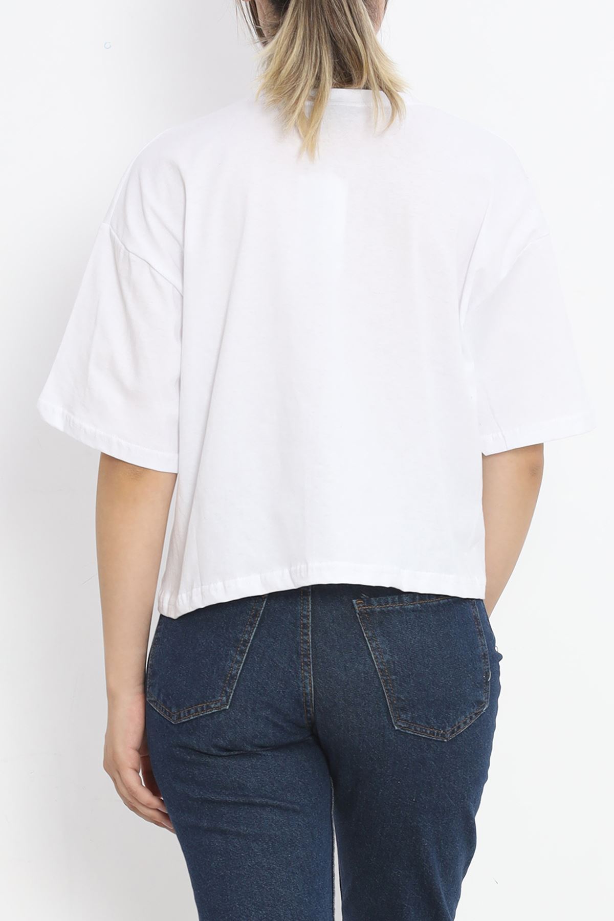 Printed Crop T-shirt White - 16486.1567.