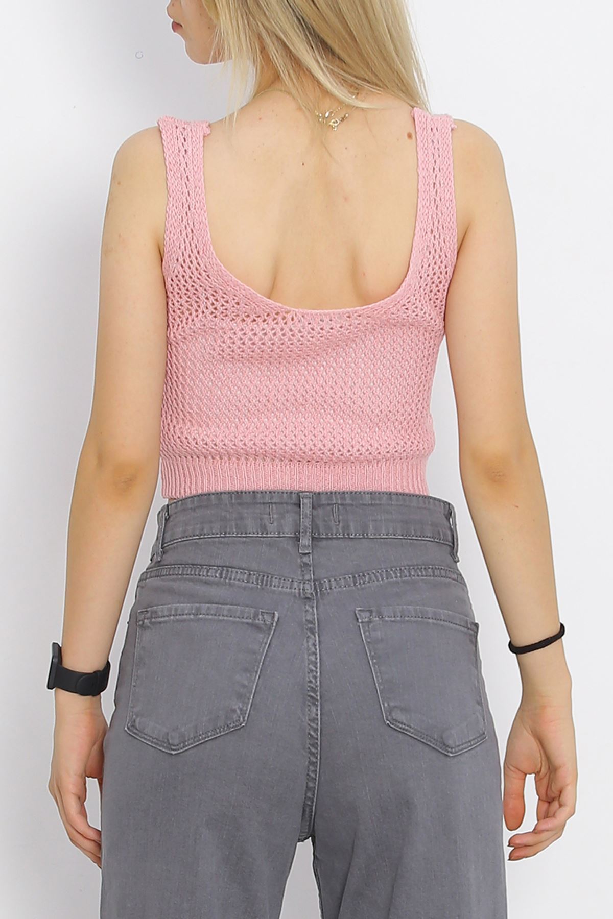 Crop Tricot Tank with Straps Rose Cyan - 18955.1247.