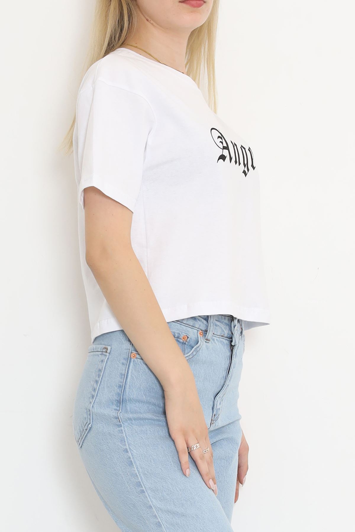 Printed Crop T-shirt White - 16474.1567.