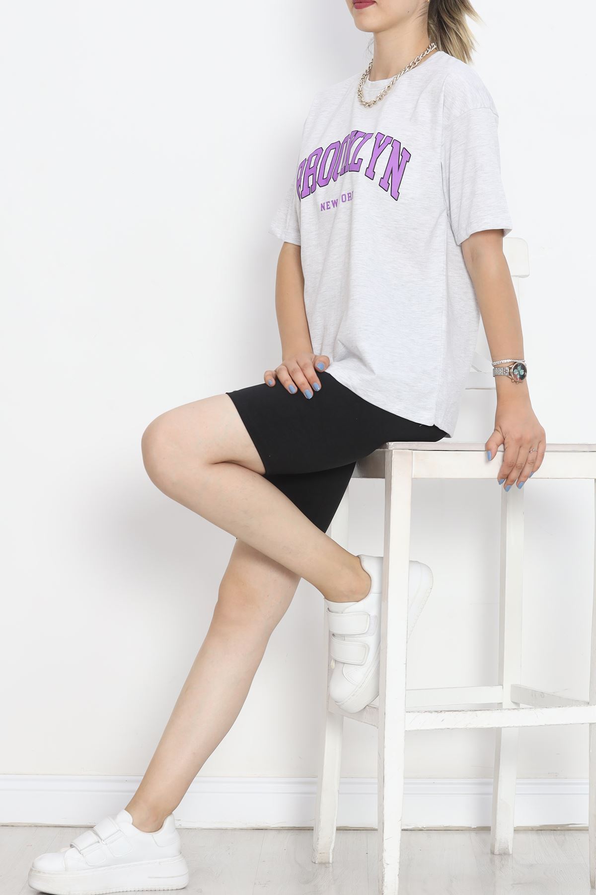 Printed Crew Neck T-Shirt Gray - 16512.1567.