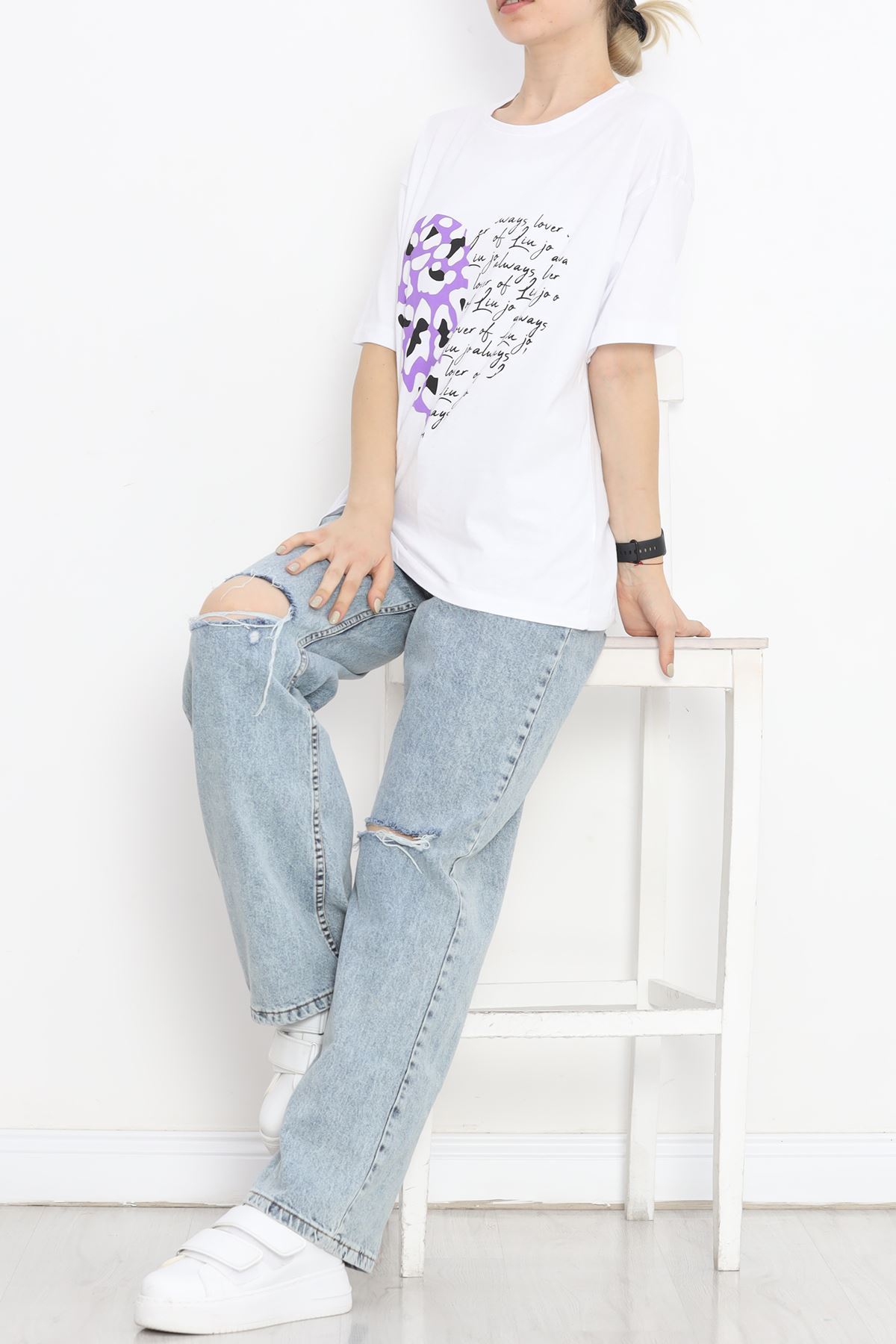 Printed Crew Neck T-shirt White - 16518.1567.